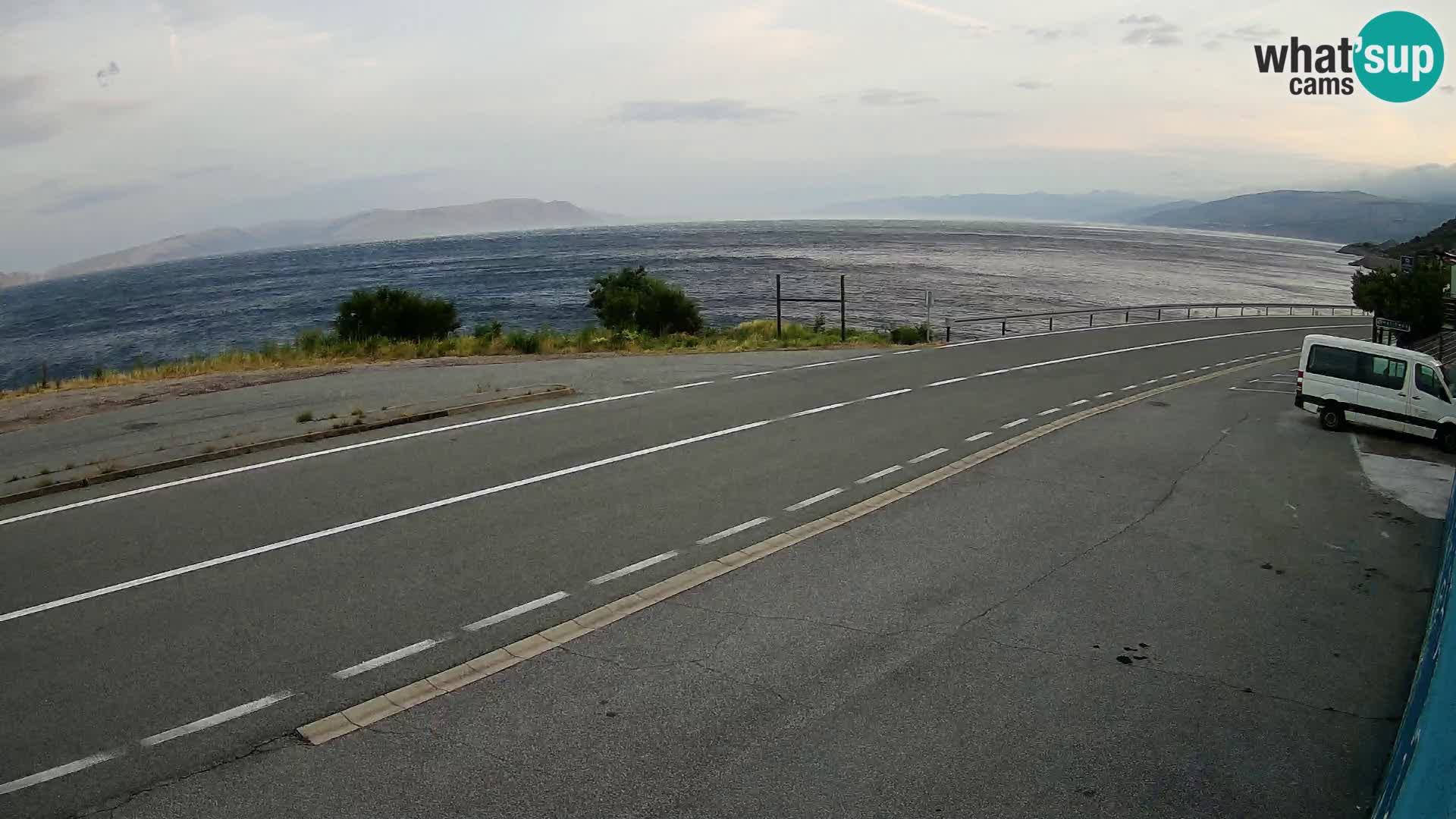 Webcam autoroute Adriatique D8 près de SENJ – vue sur l’île de KRK