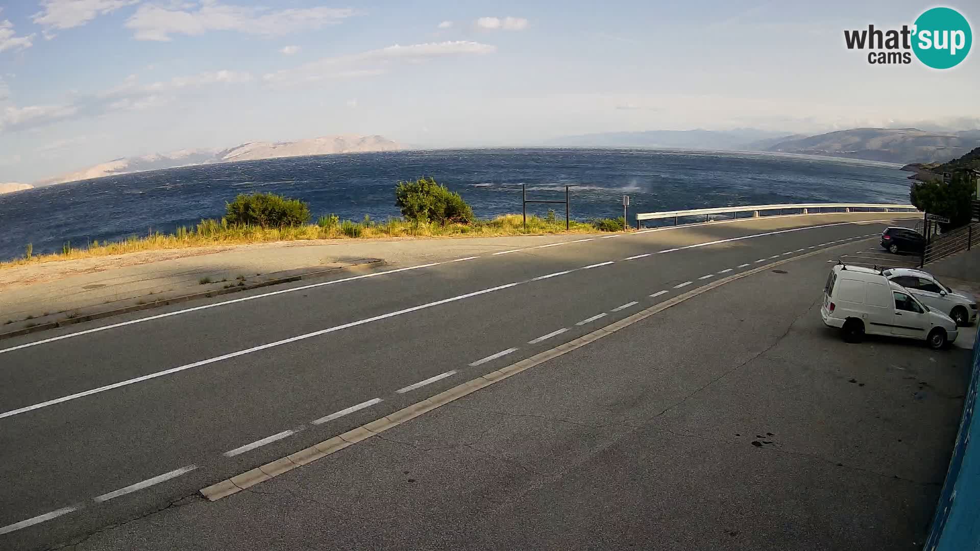 Webcam autoroute Adriatique D8 près de SENJ – vue sur l’île de KRK