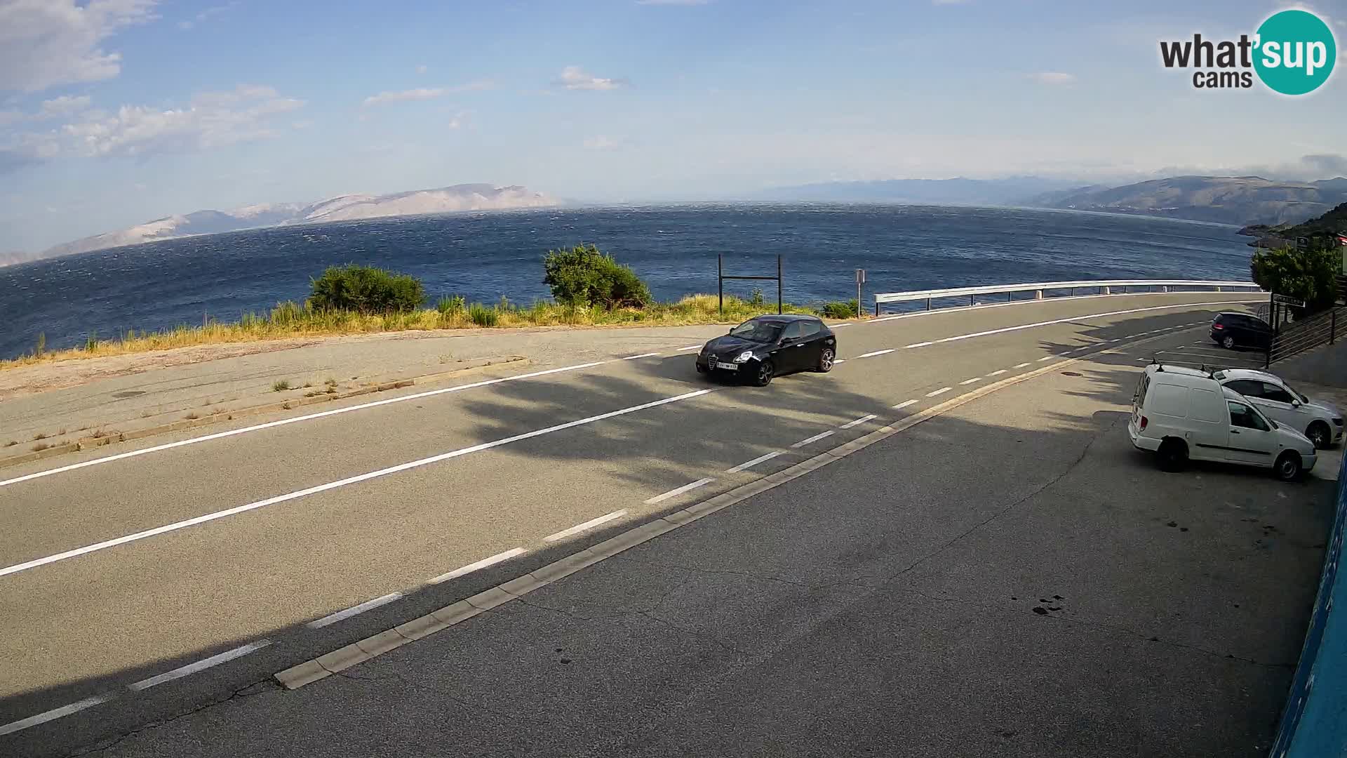 Webcam Adria-Autobahn D8 bei SENJ – Blick auf die Insel KRK