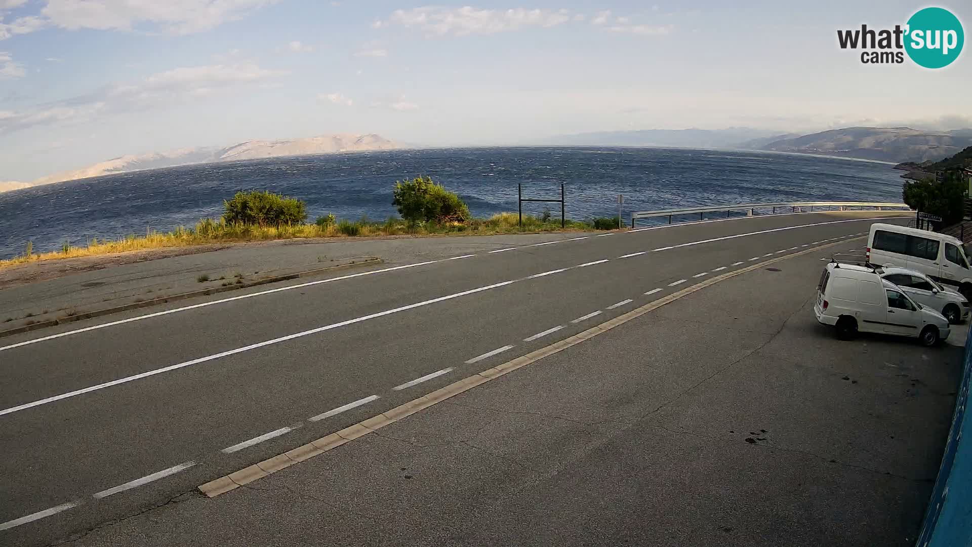 Webcam Adria-Autobahn D8 bei SENJ – Blick auf die Insel KRK