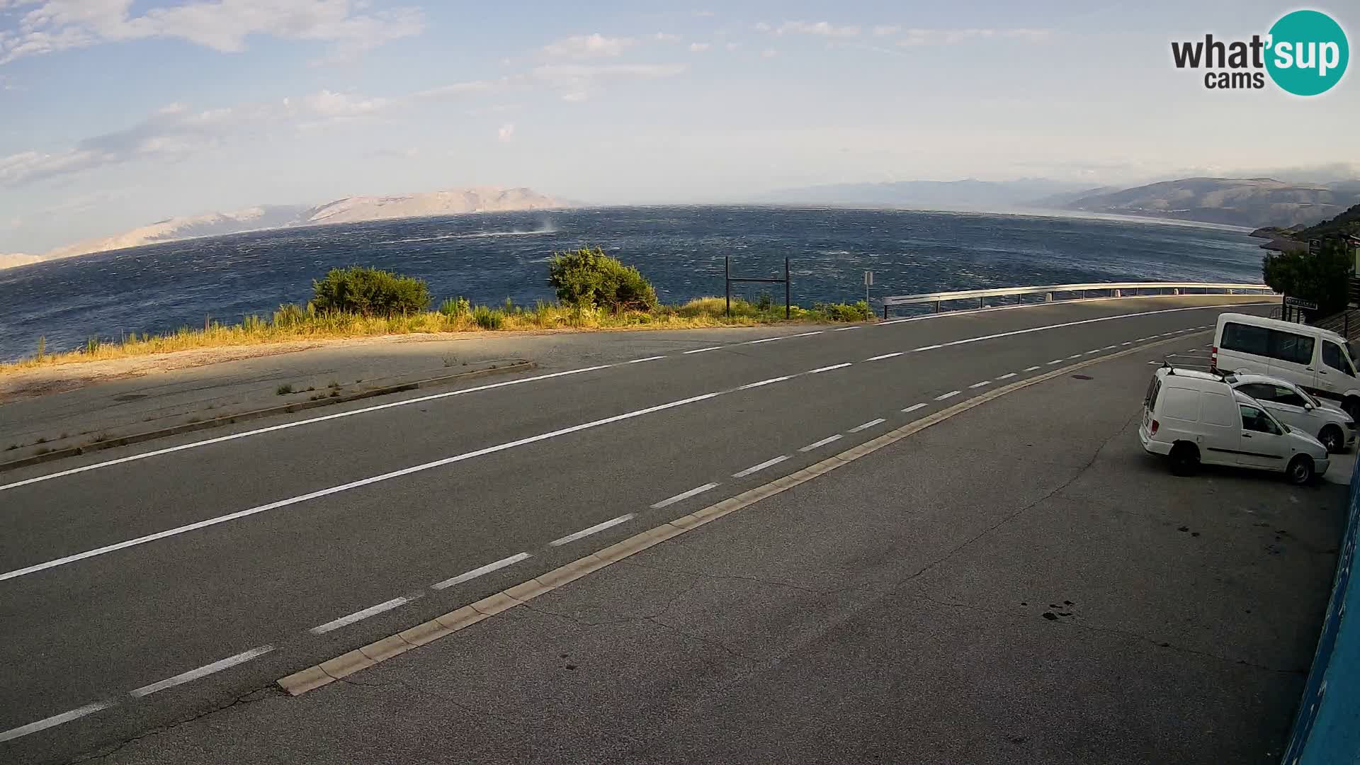 Webcam Adriatic highway D8 near SENJ – view to KRK island