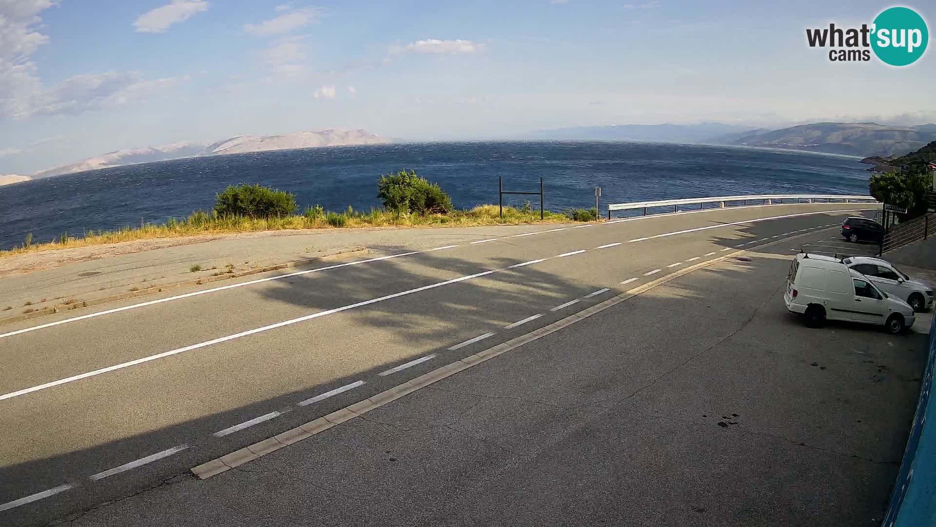Webcam Adria-Autobahn D8 bei SENJ – Blick auf die Insel KRK