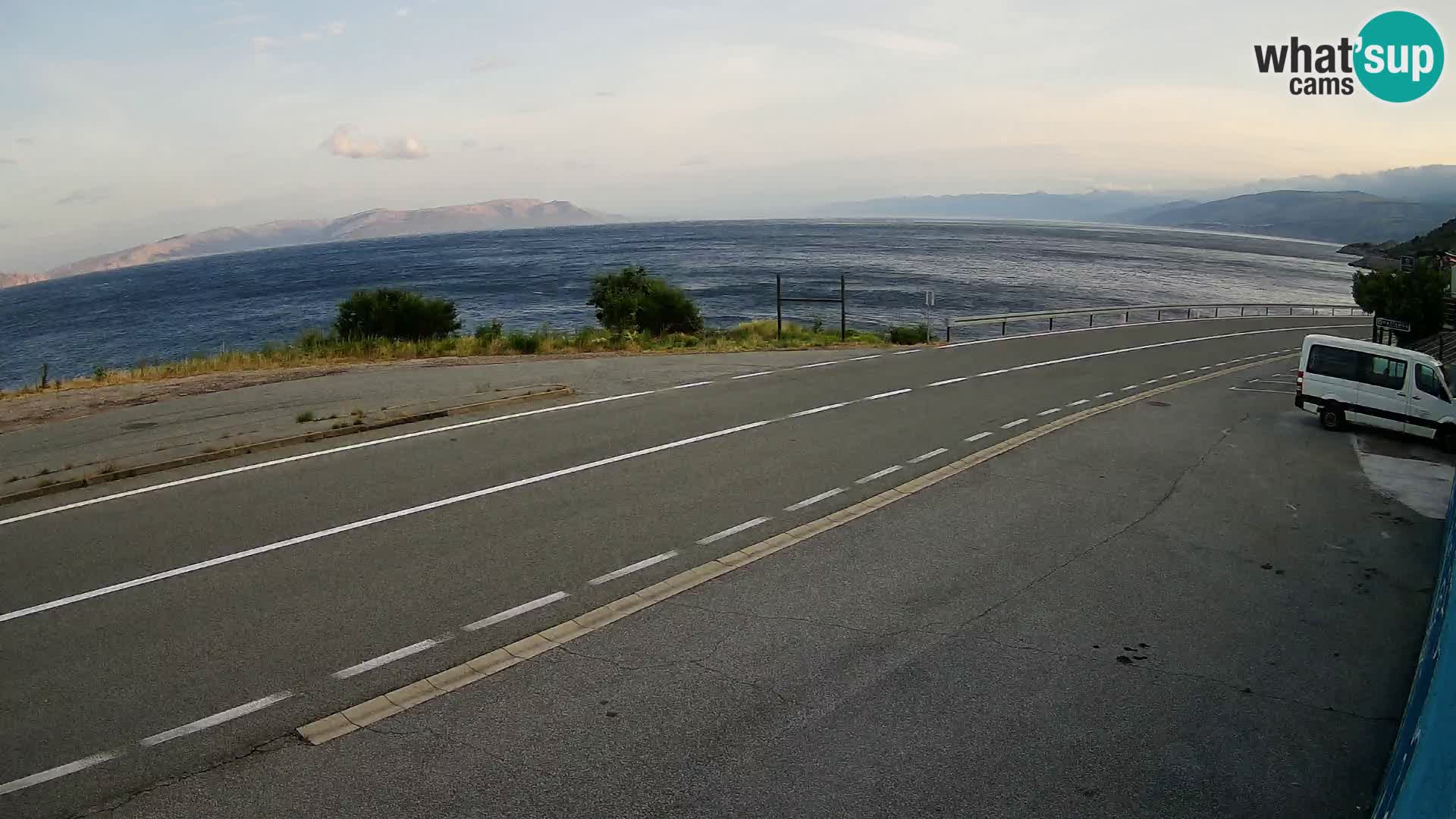 Webcam autopista adriática D8 cerca de SENJ – vista de la isla de KRK