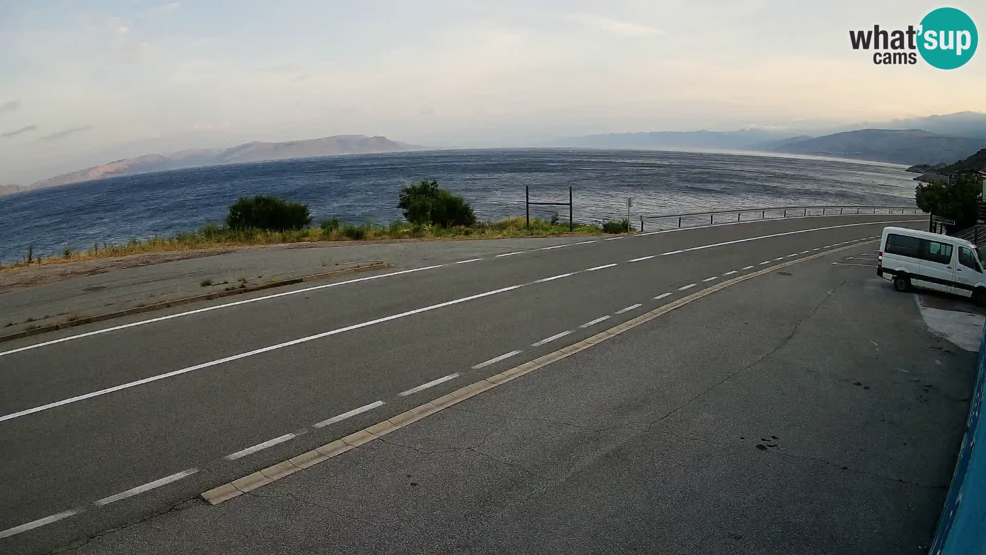 Webcam Adria-Autobahn D8 bei SENJ – Blick auf die Insel KRK