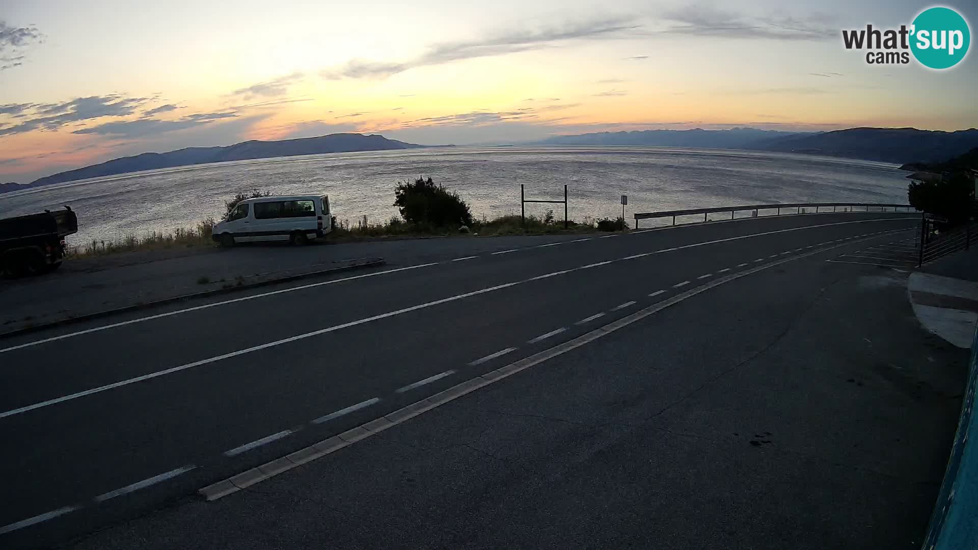Webcam Adria-Autobahn D8 bei SENJ – Blick auf die Insel KRK
