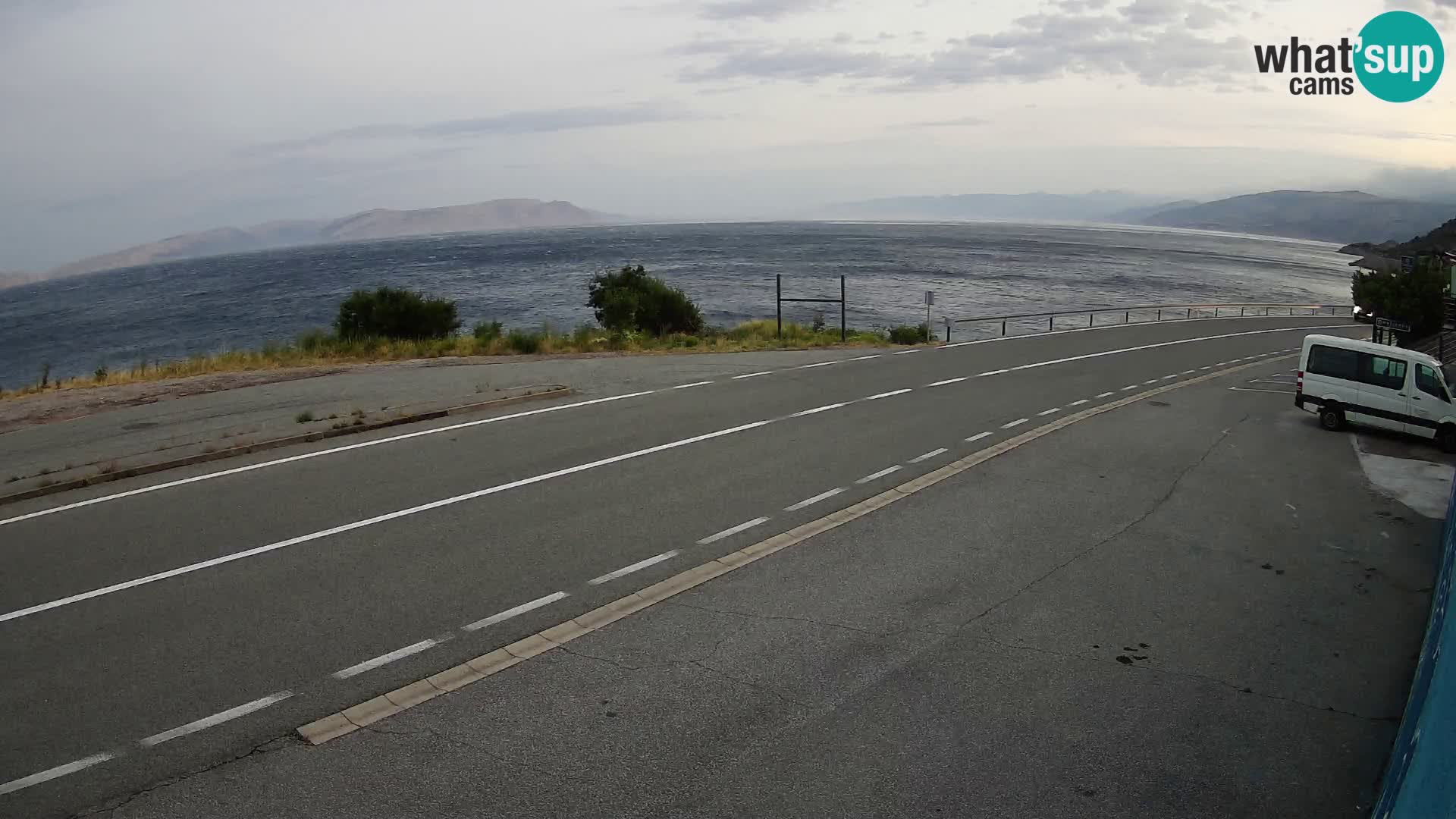 Webcam autoroute Adriatique D8 près de SENJ – vue sur l’île de KRK