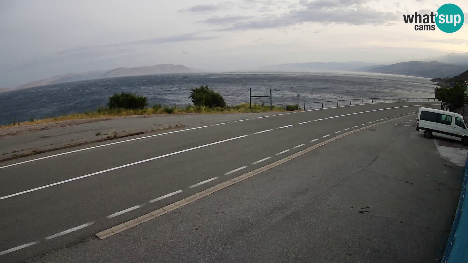 Webcam Adria-Autobahn D8 bei SENJ – Blick auf die Insel KRK
