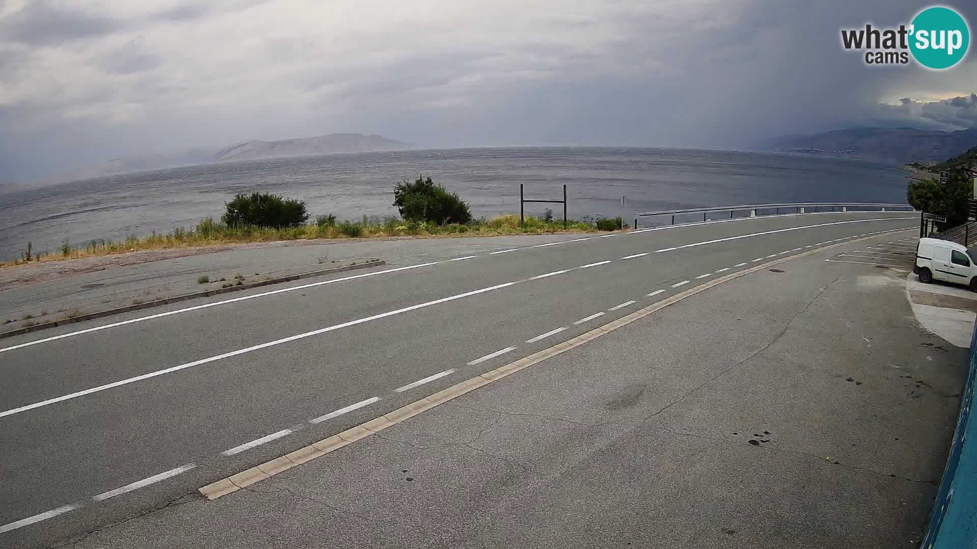 Webcam Adriatic highway D8 near SENJ – view to KRK island