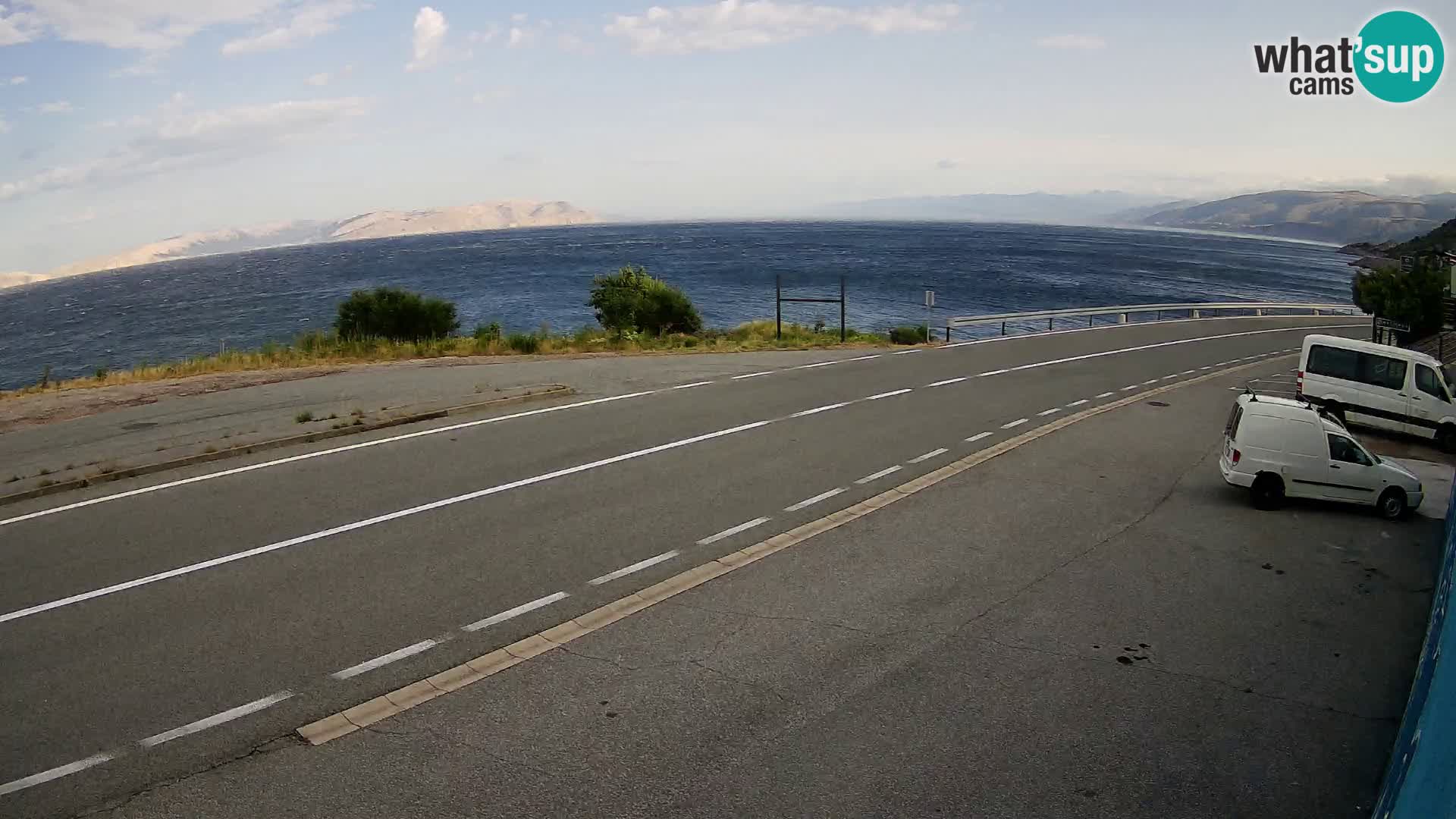 Webcam autoroute Adriatique D8 près de SENJ – vue sur l’île de KRK
