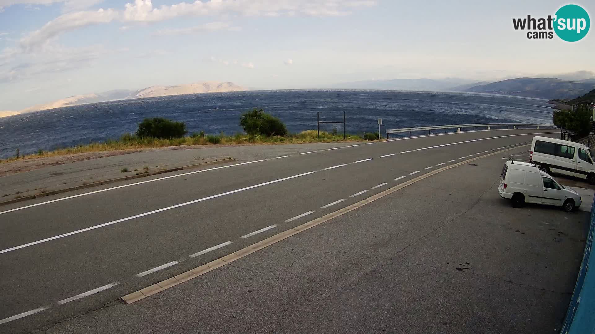 Webcam autoroute Adriatique D8 près de SENJ – vue sur l’île de KRK