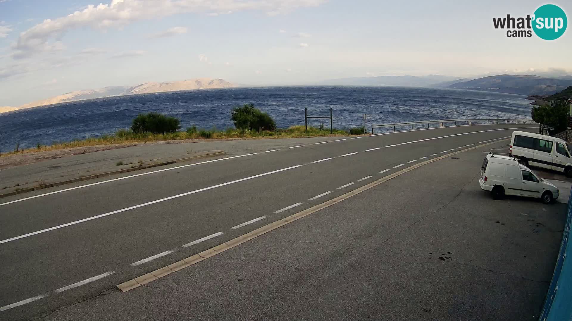 Webcam autopista adriática D8 cerca de SENJ – vista de la isla de KRK