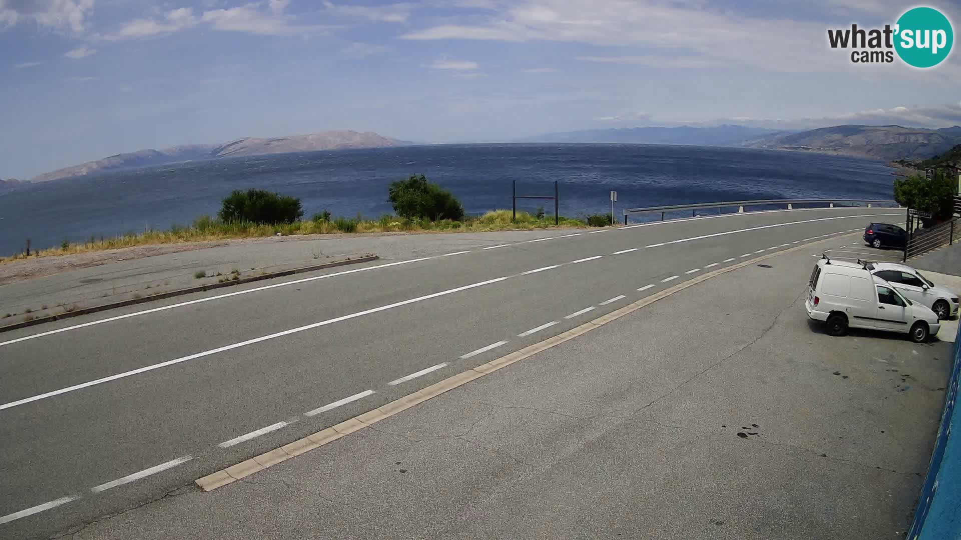 Webcam Adriatic highway D8 near SENJ – view to KRK island