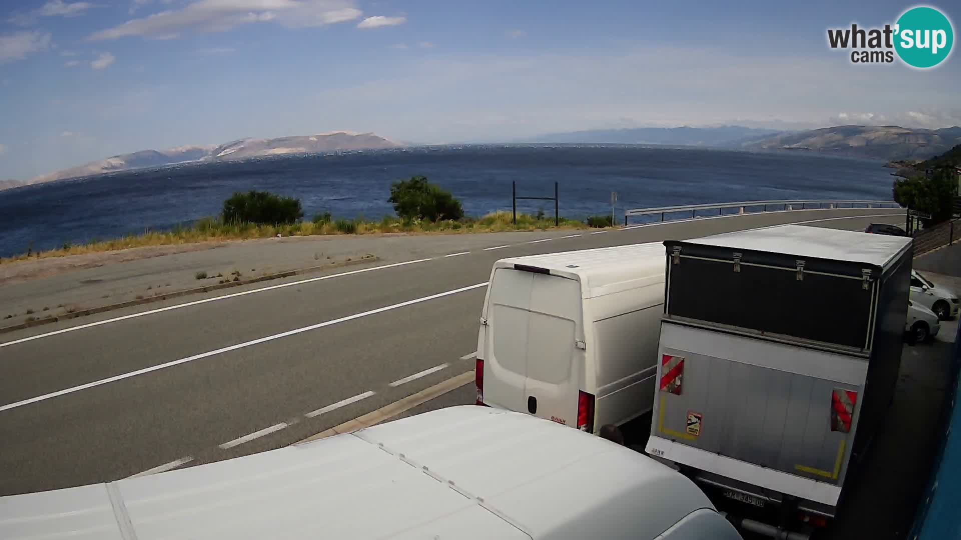 Webcam Adriatic highway D8 near SENJ – view to KRK island
