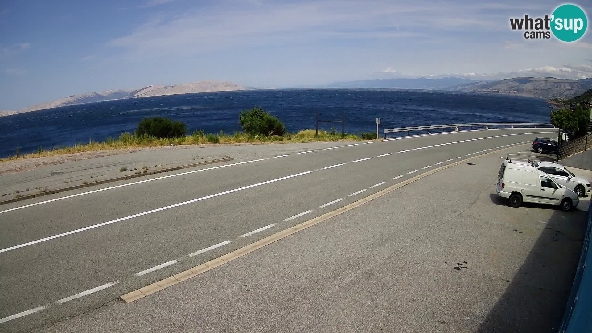 Webcam autoroute Adriatique D8 près de SENJ – vue sur l’île de KRK
