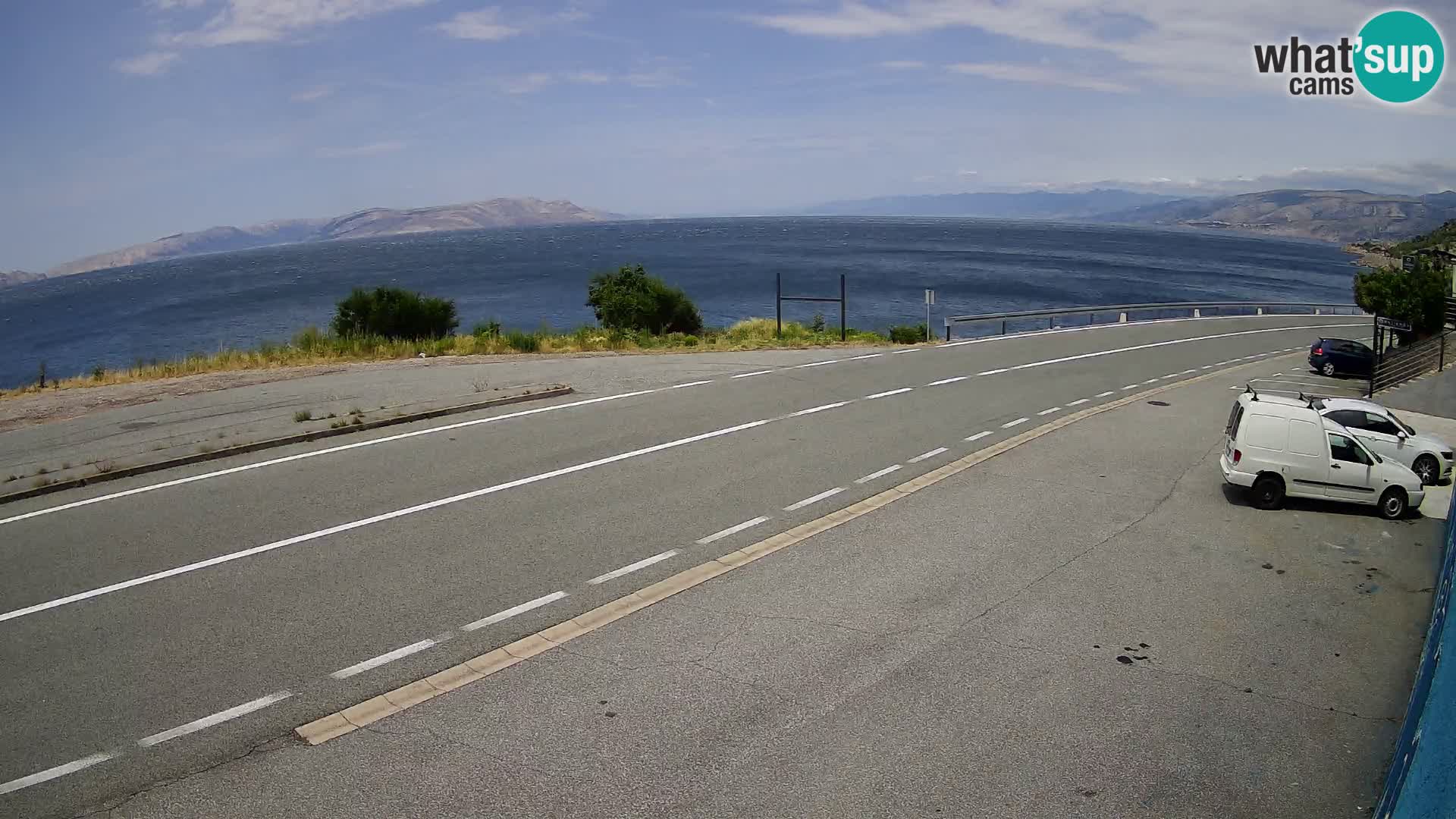 Webcam Adriatic highway D8 near SENJ – view to KRK island
