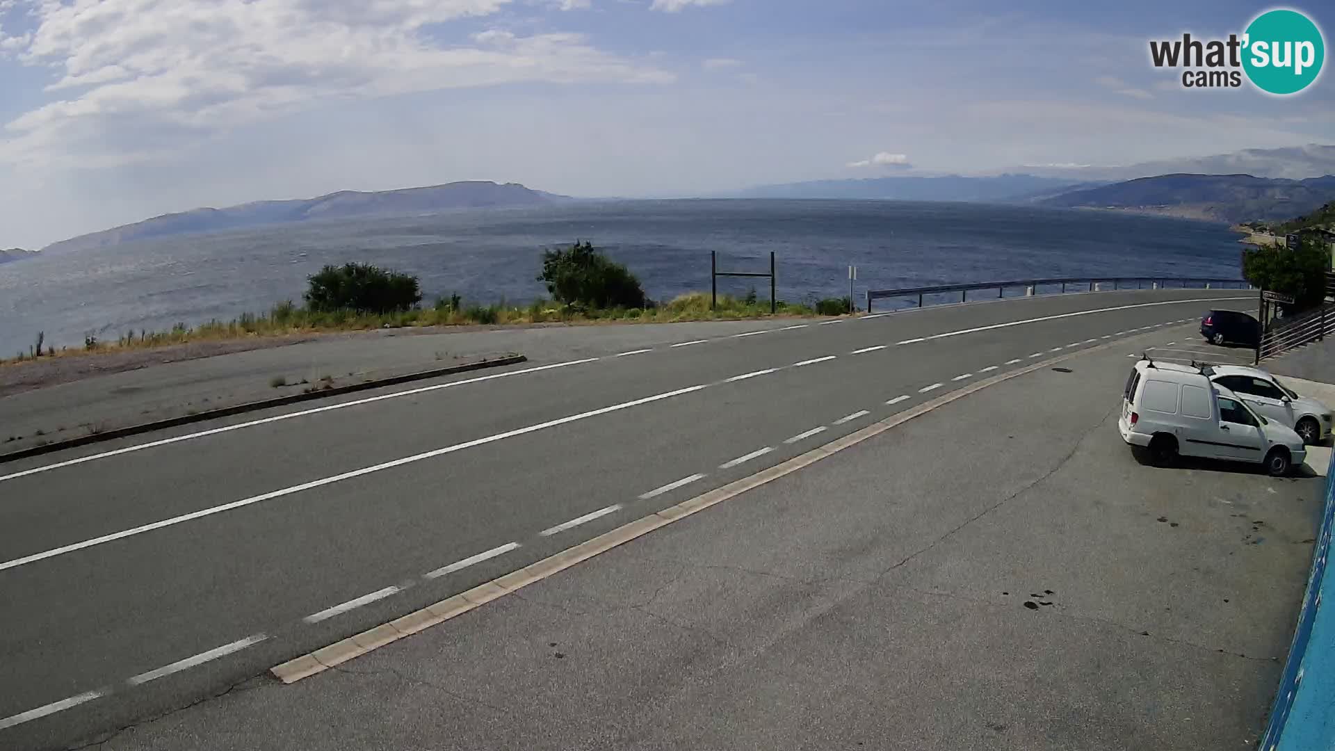Webcam Adriatic highway D8 near SENJ – view to KRK island