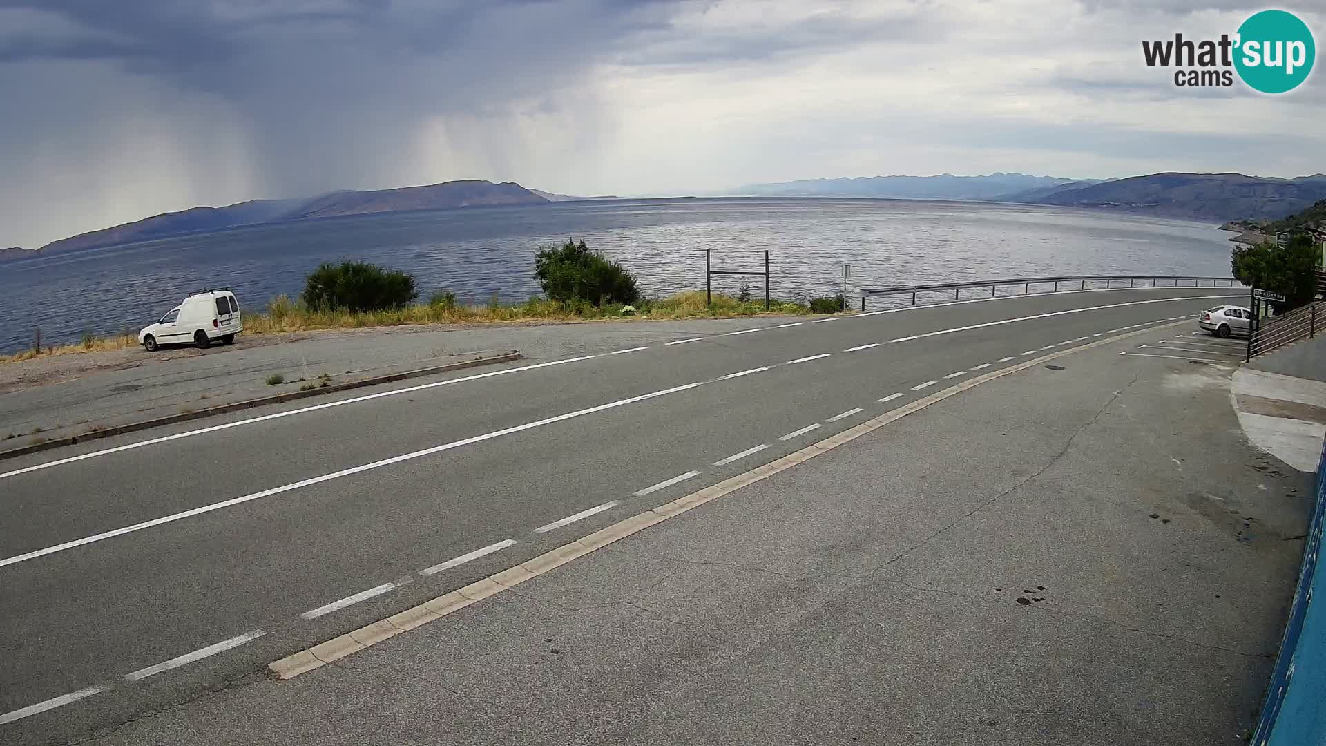 Webcam Adriatic highway D8 near SENJ – view to KRK island