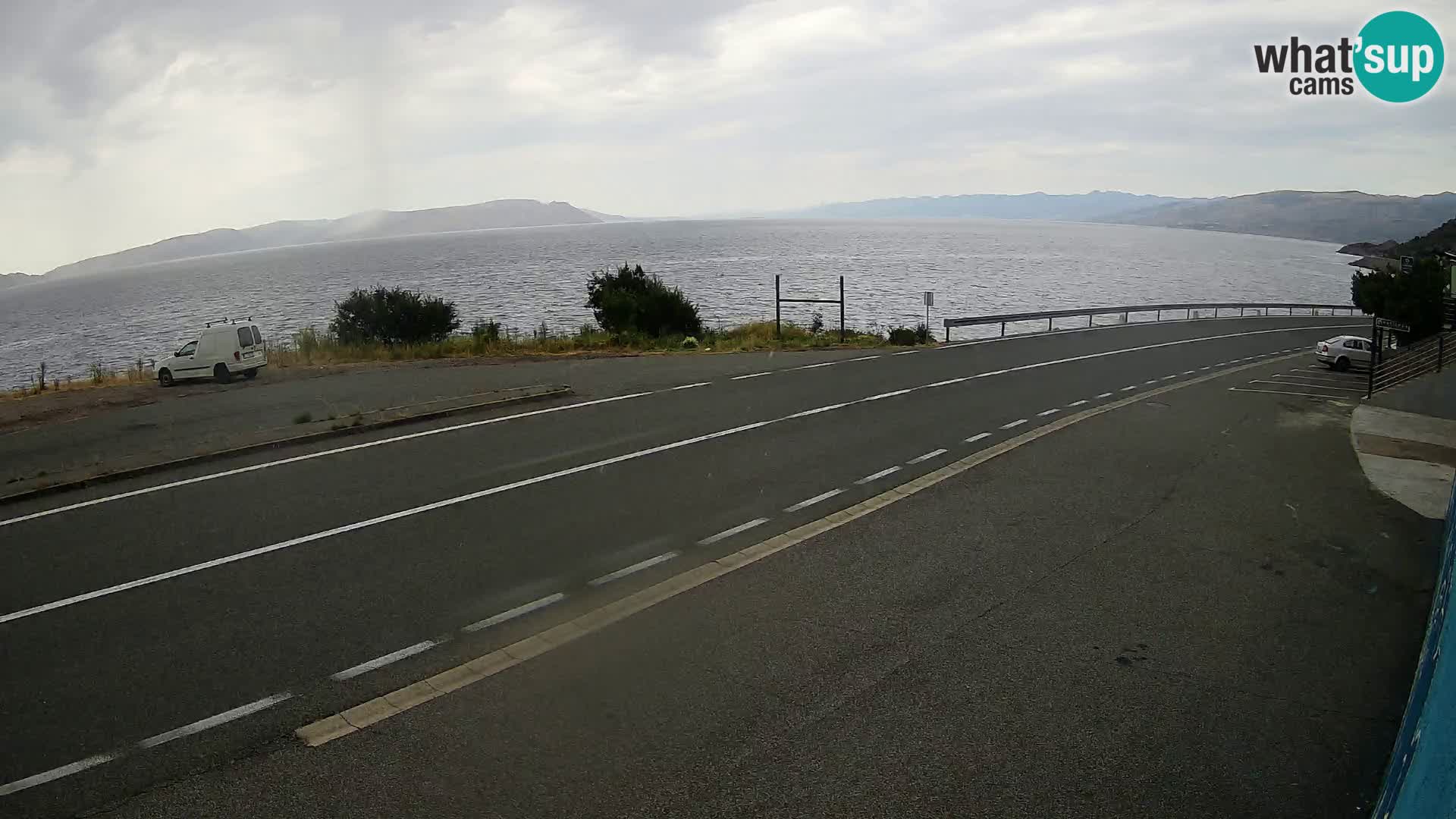 Webcam autopista adriática D8 cerca de SENJ – vista de la isla de KRK