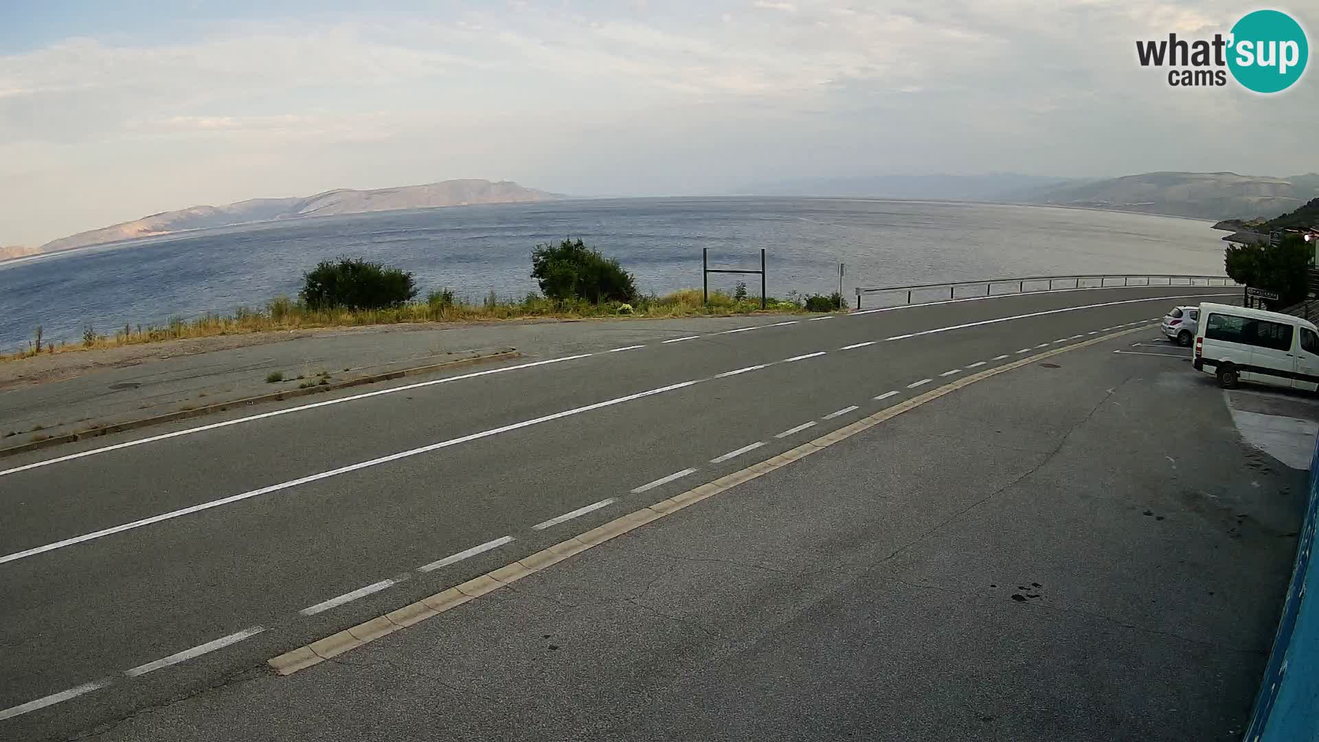 Webcam Adria-Autobahn D8 bei SENJ – Blick auf die Insel KRK