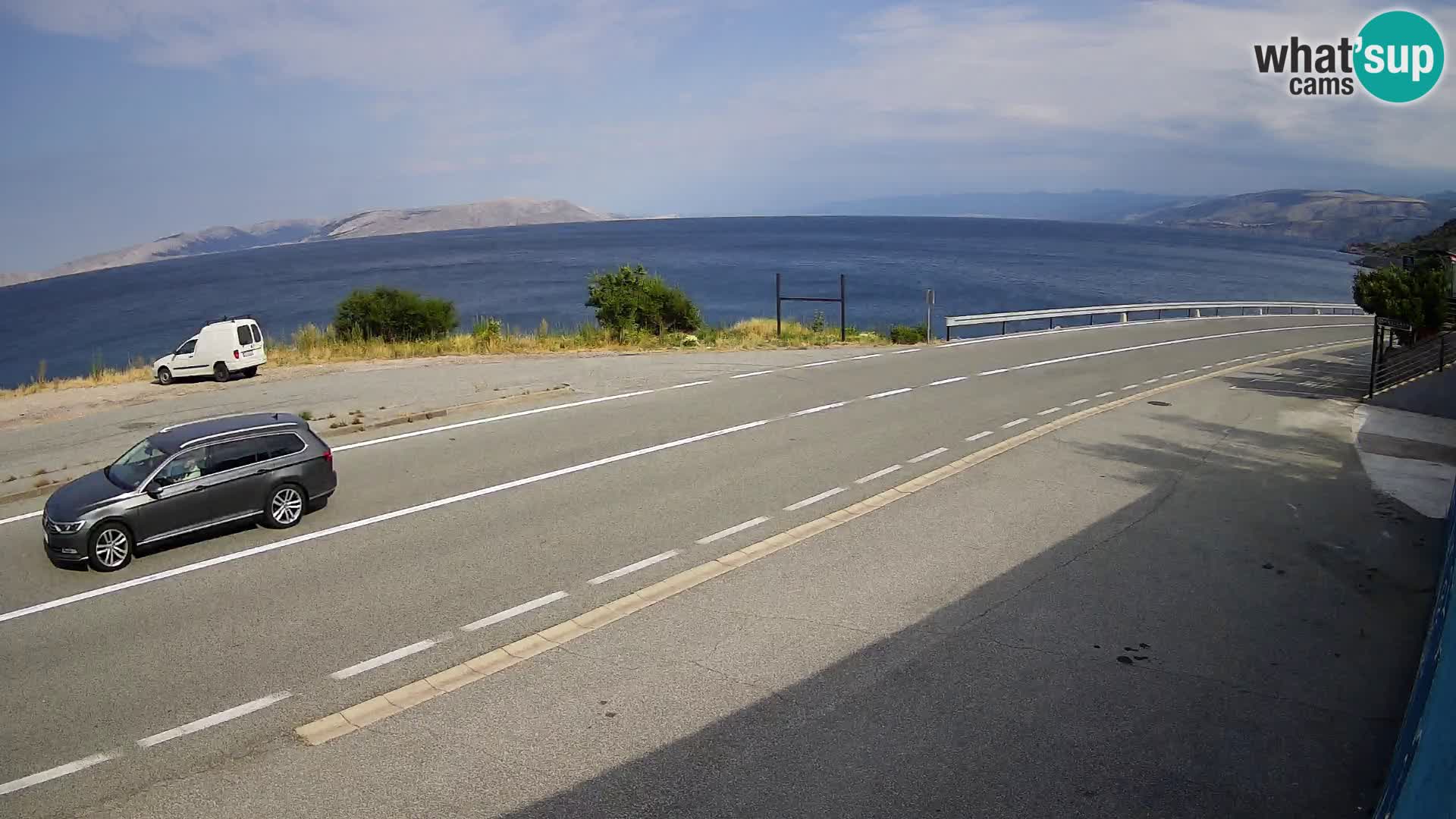 Webcam Adriatic highway D8 near SENJ – view to KRK island