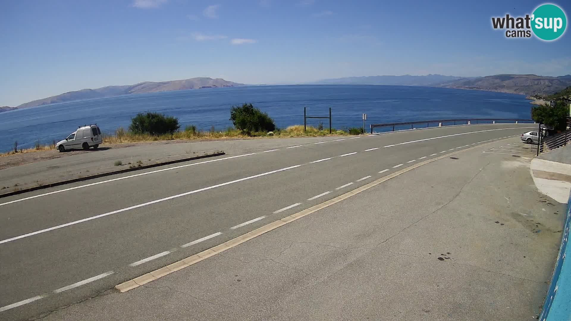 Webcam autoroute Adriatique D8 près de SENJ – vue sur l’île de KRK