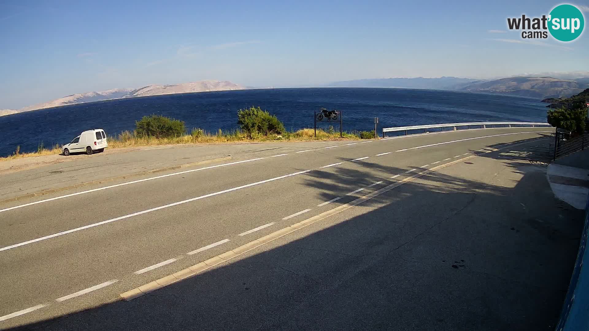 Webcam autoroute Adriatique D8 près de SENJ – vue sur l’île de KRK