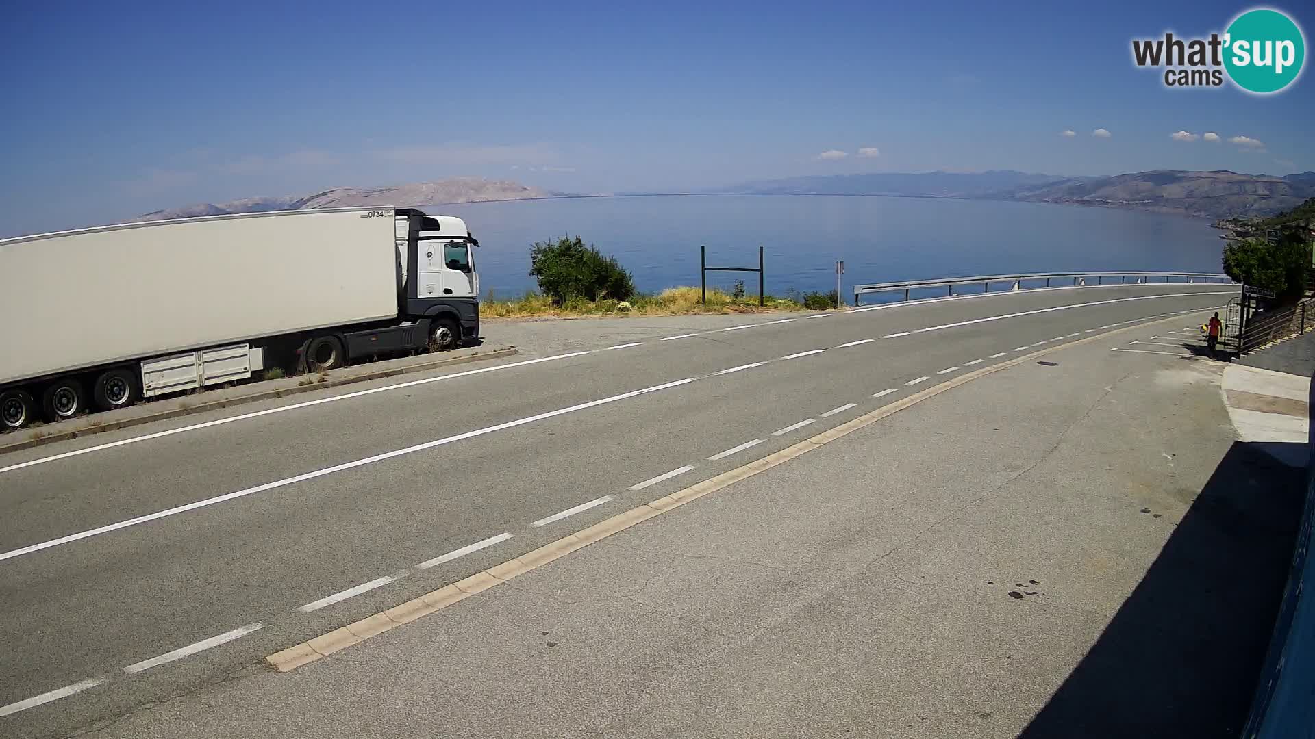 Webcam Adriatic highway D8 near SENJ – view to KRK island