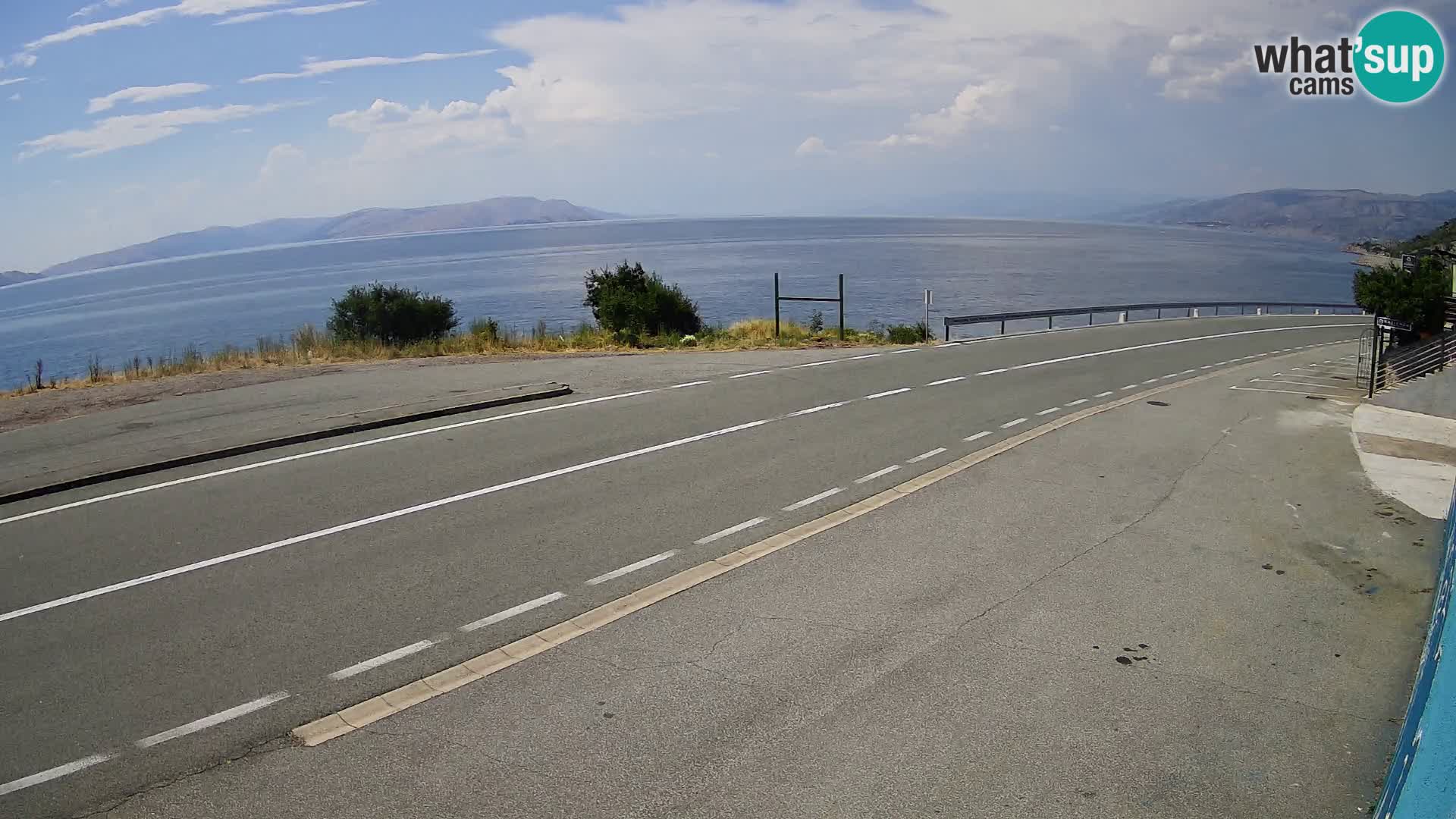 Webcam Adriatic highway D8 near SENJ – view to KRK island