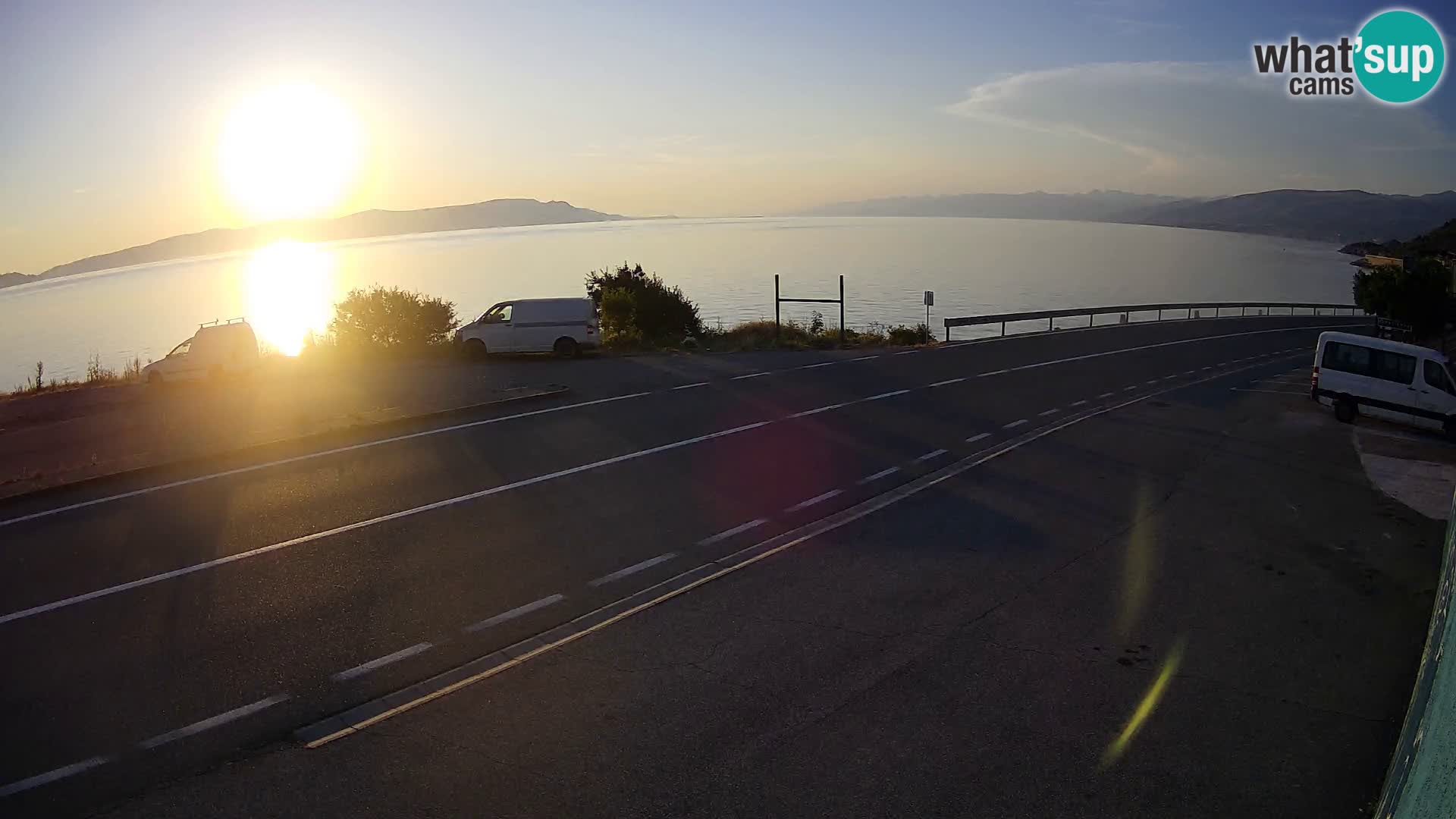 Webcam Adriatic highway D8 near SENJ – view to KRK island