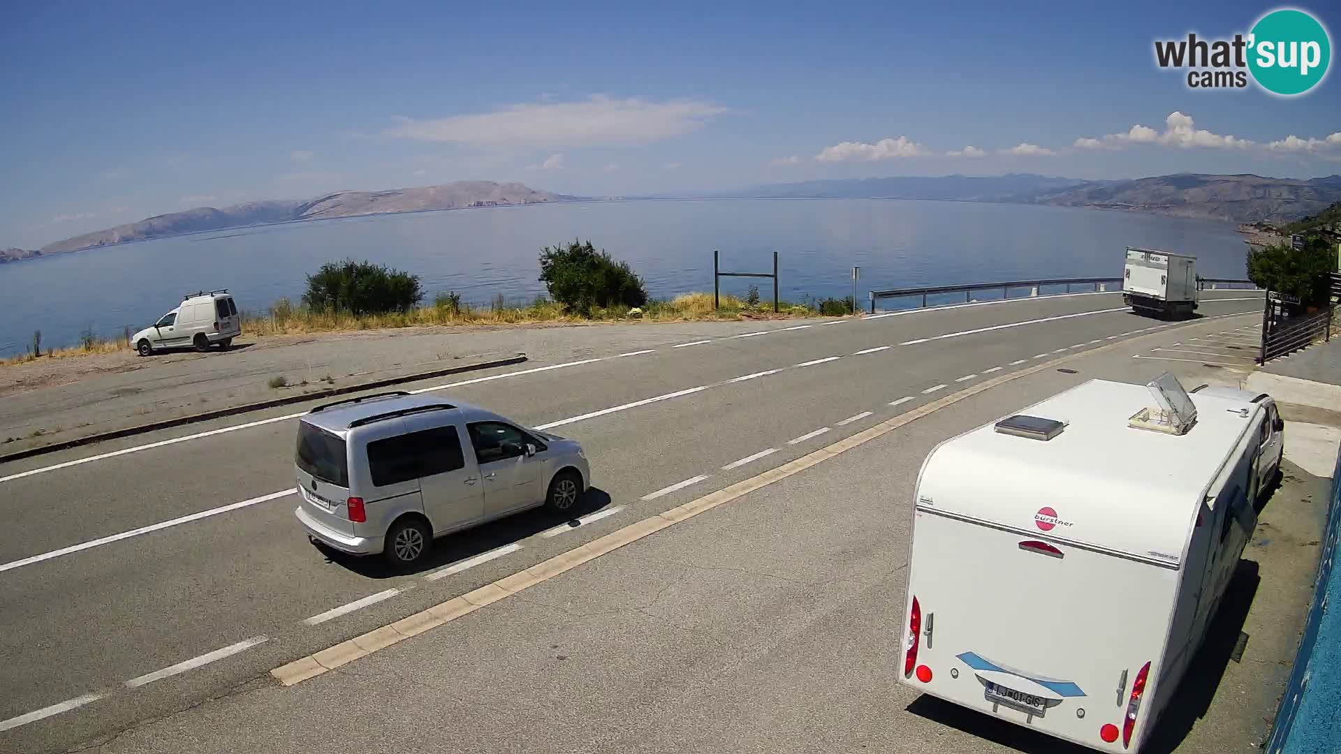 Webcam autopista adriática D8 cerca de SENJ – vista de la isla de KRK