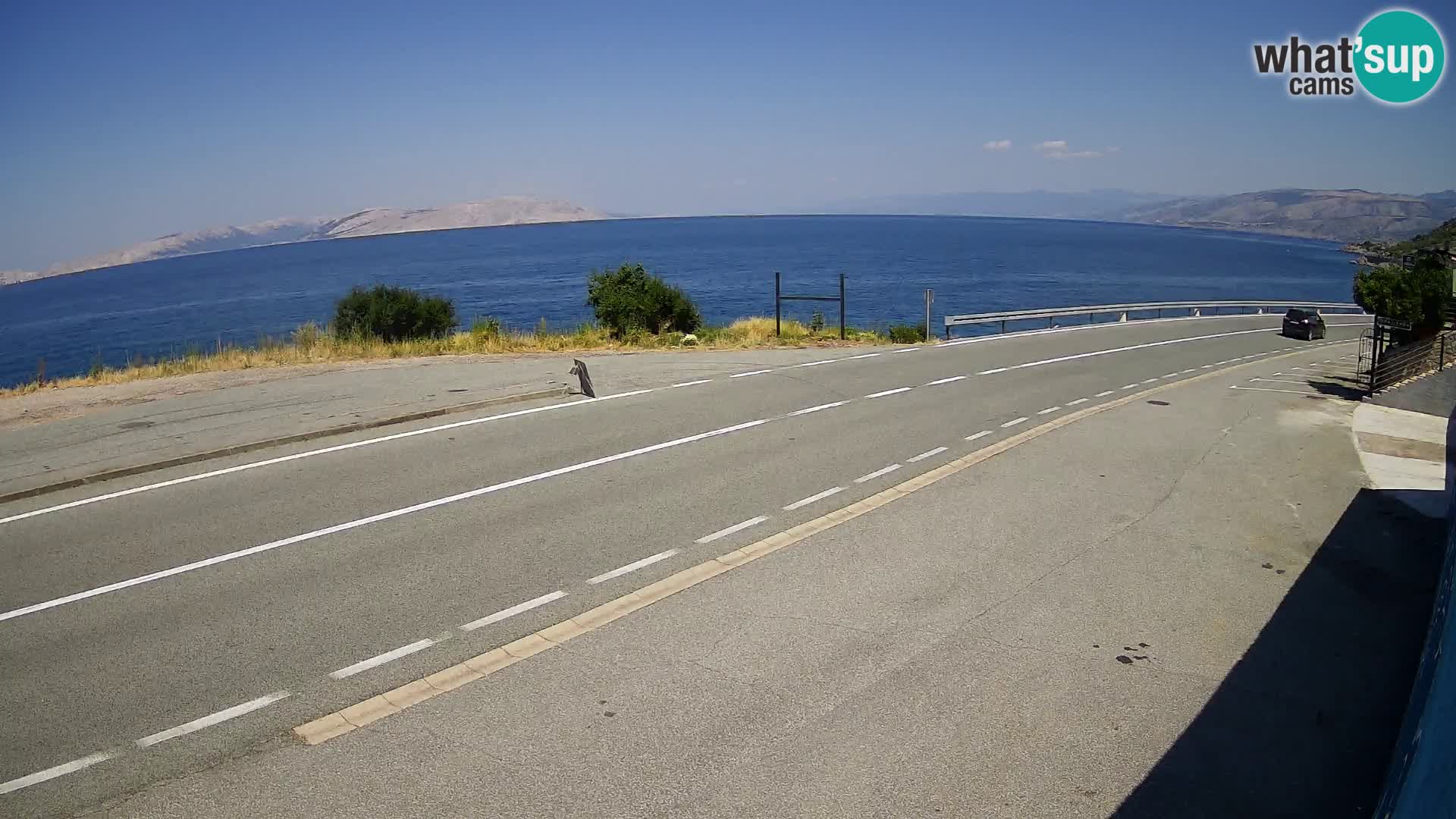 Webcam Adriatic highway D8 near SENJ – view to KRK island