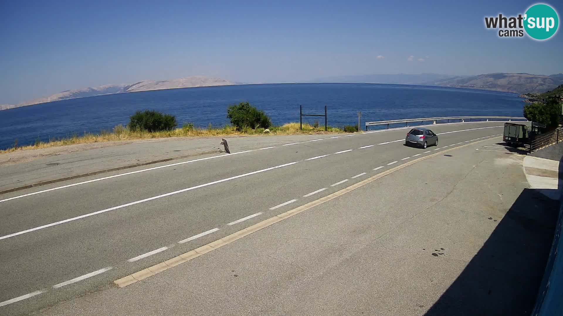 Webcam autoroute Adriatique D8 près de SENJ – vue sur l’île de KRK