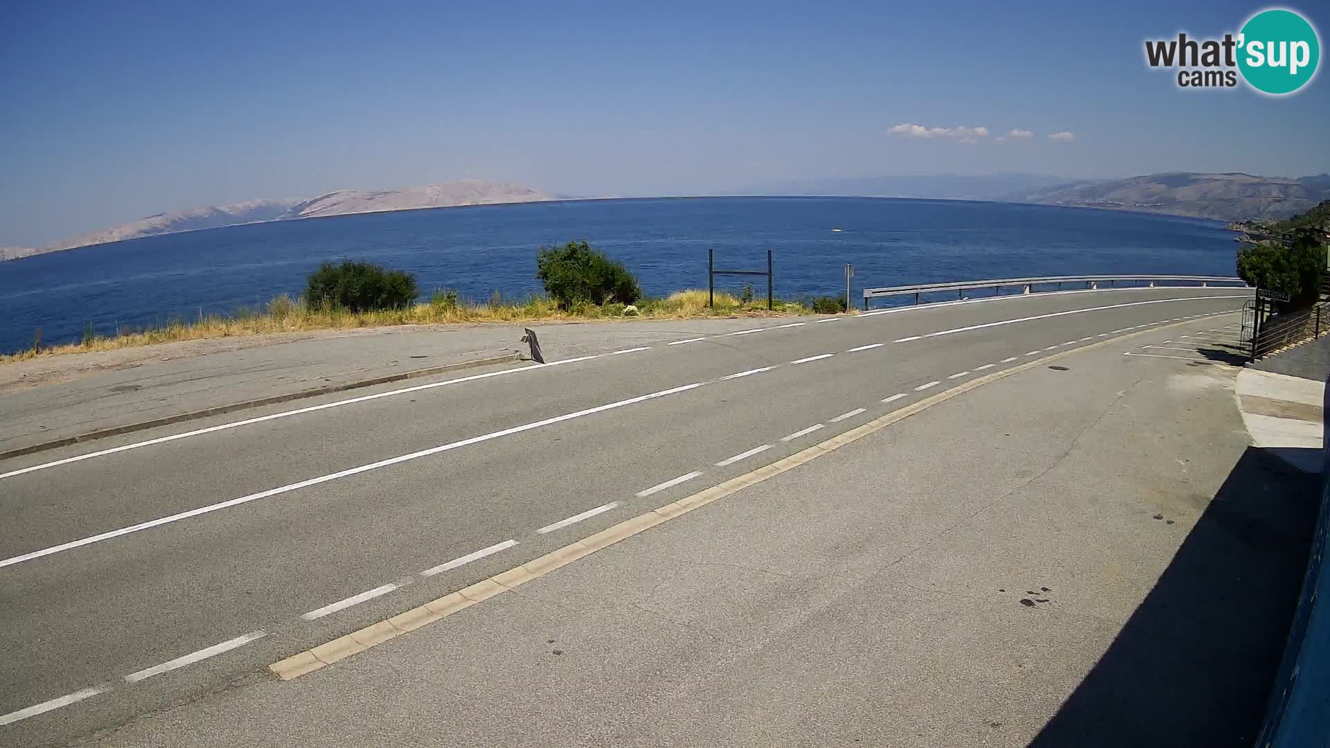 Webcam autopista adriática D8 cerca de SENJ – vista de la isla de KRK