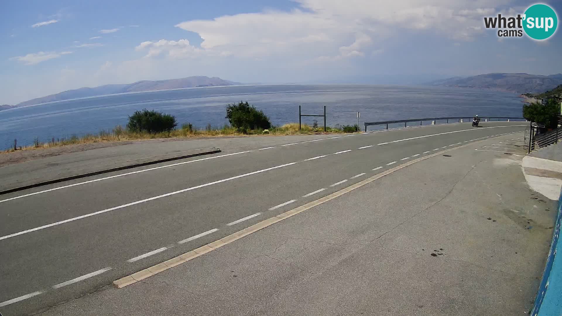 Webcam Adriatic highway D8 near SENJ – view to KRK island