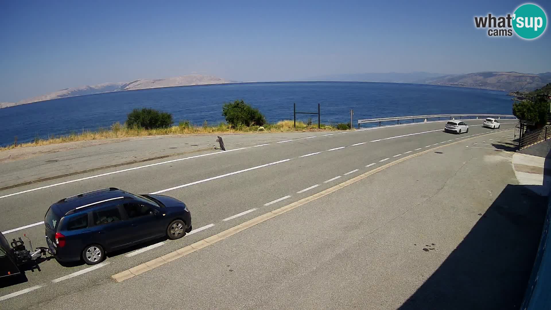 Webcam autoroute Adriatique D8 près de SENJ – vue sur l’île de KRK