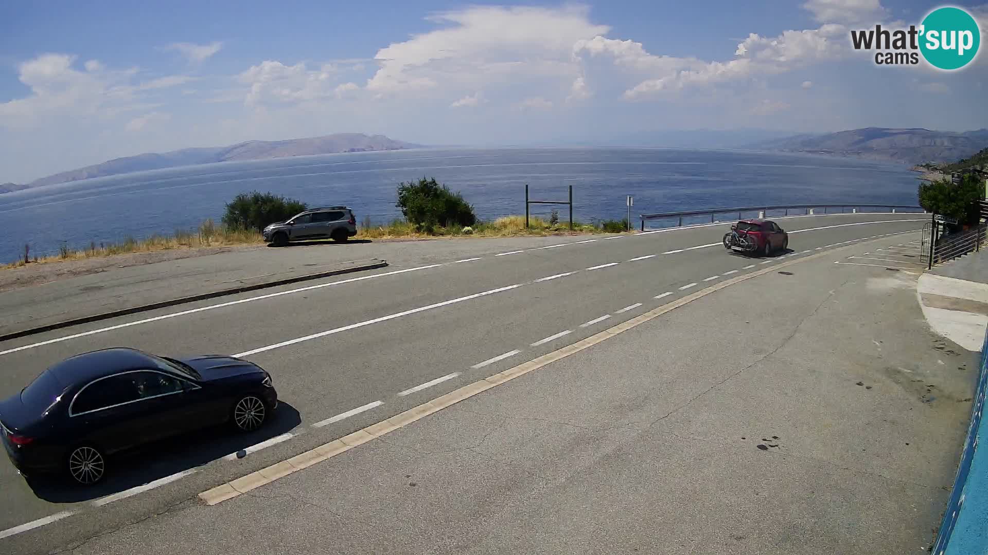 Webcam Adriatic highway D8 near SENJ – view to KRK island