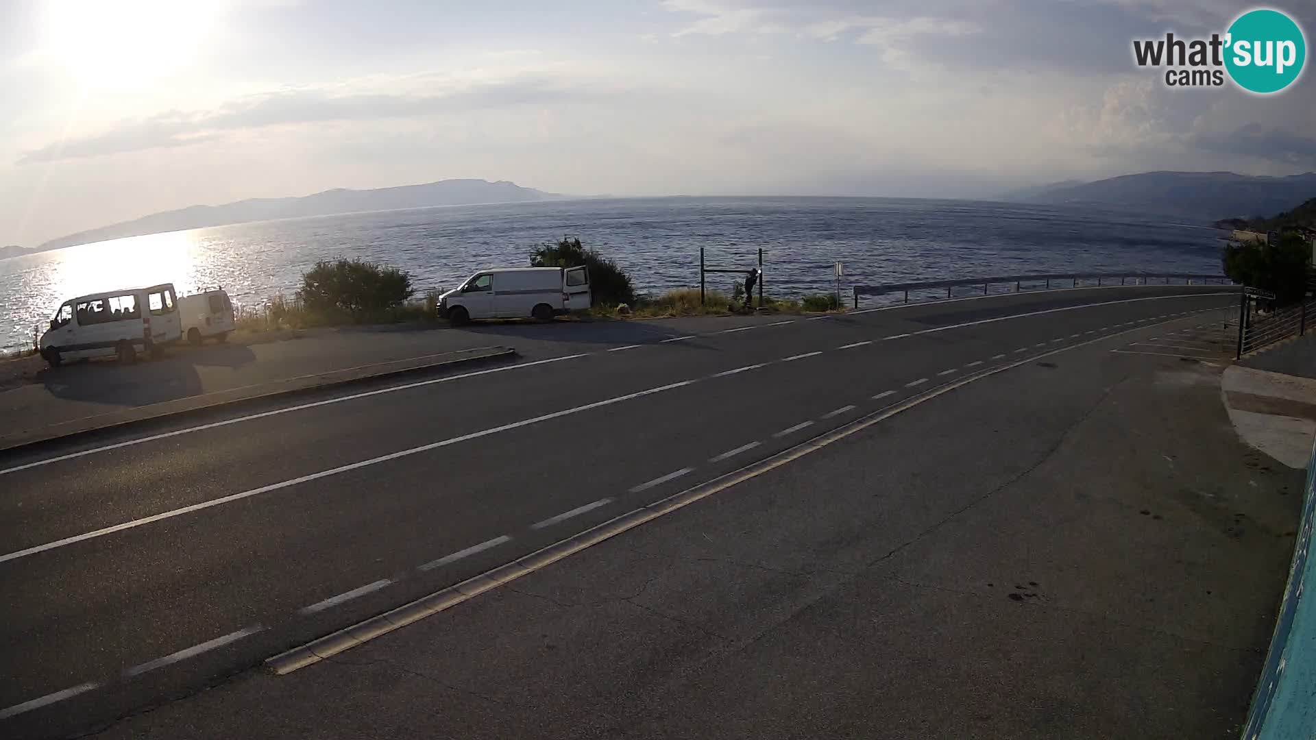 Webcam Adriatic highway D8 near SENJ – view to KRK island