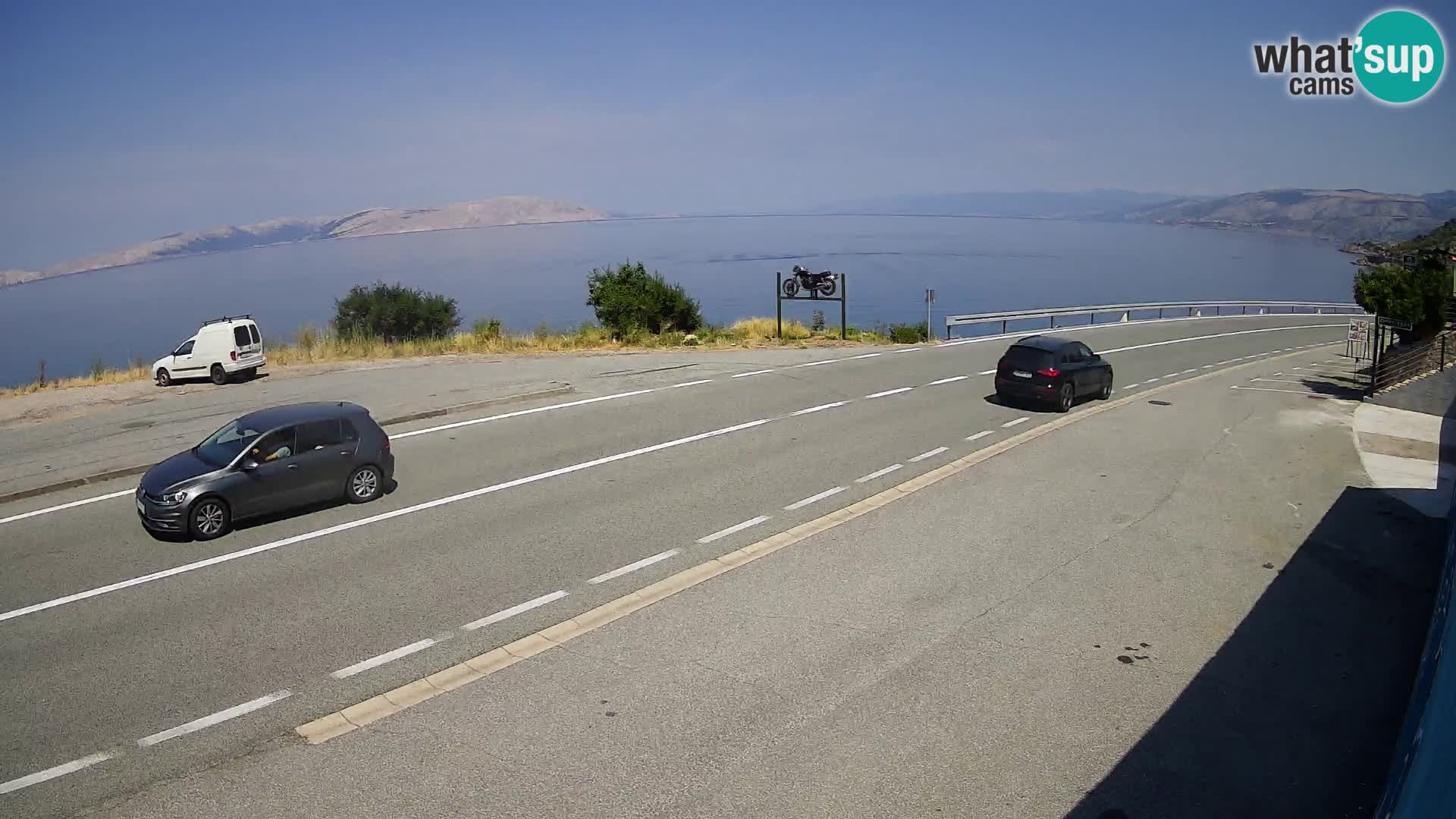 Webcam Adriatic highway D8 near SENJ – view to KRK island