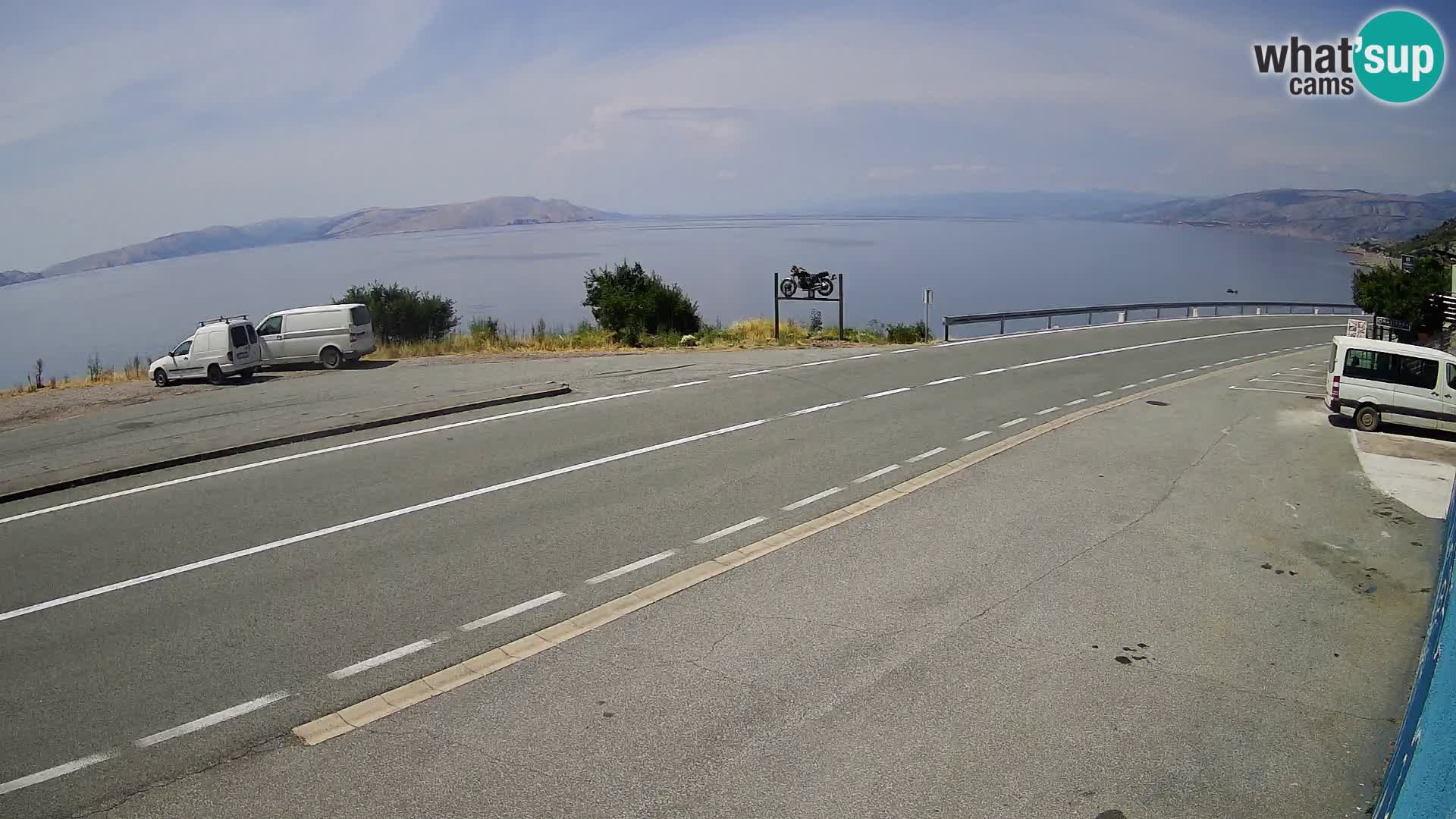 Webcam Adria-Autobahn D8 bei SENJ – Blick auf die Insel KRK