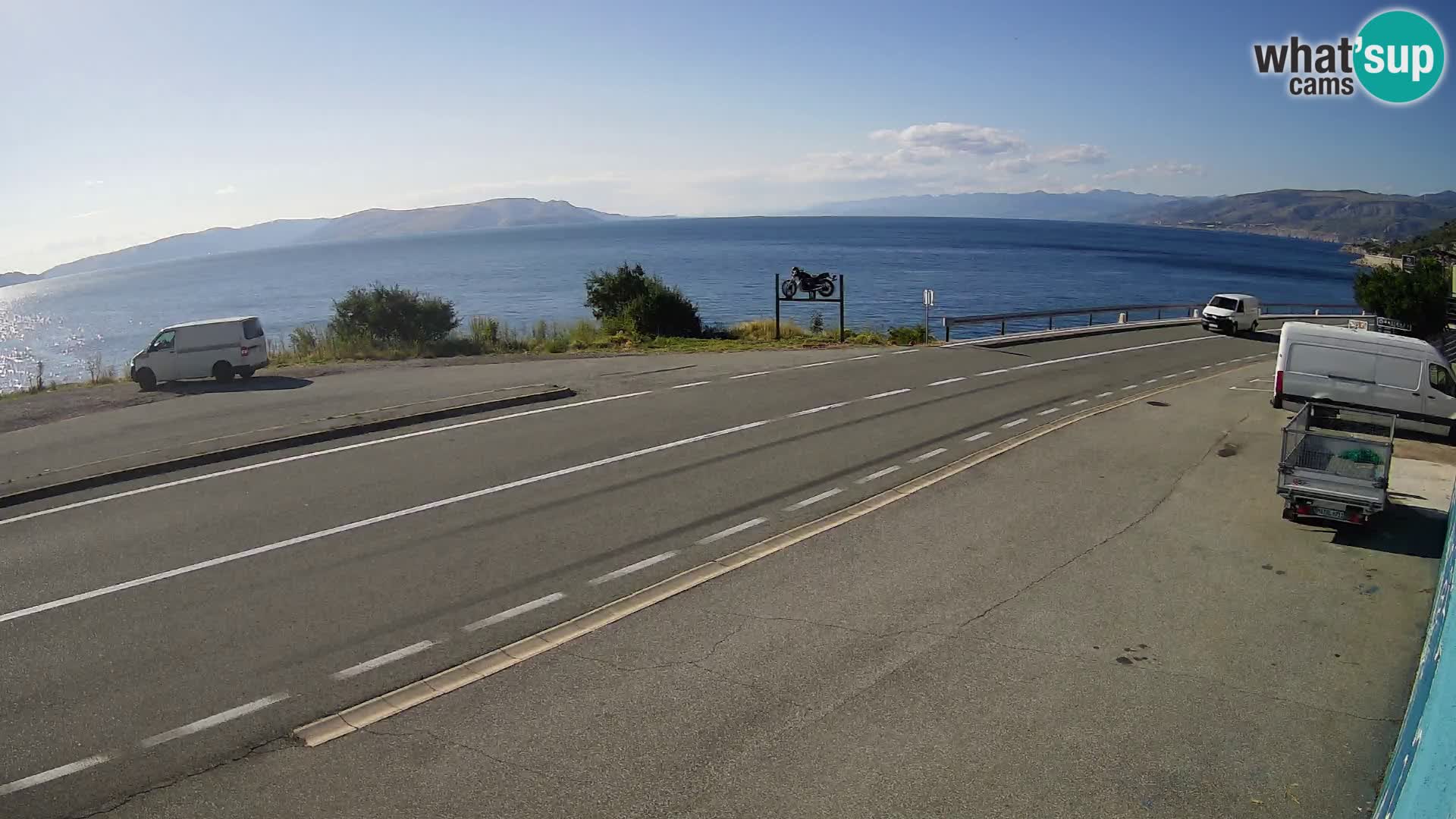 Webcam Adriatic highway D8 near SENJ – view to KRK island