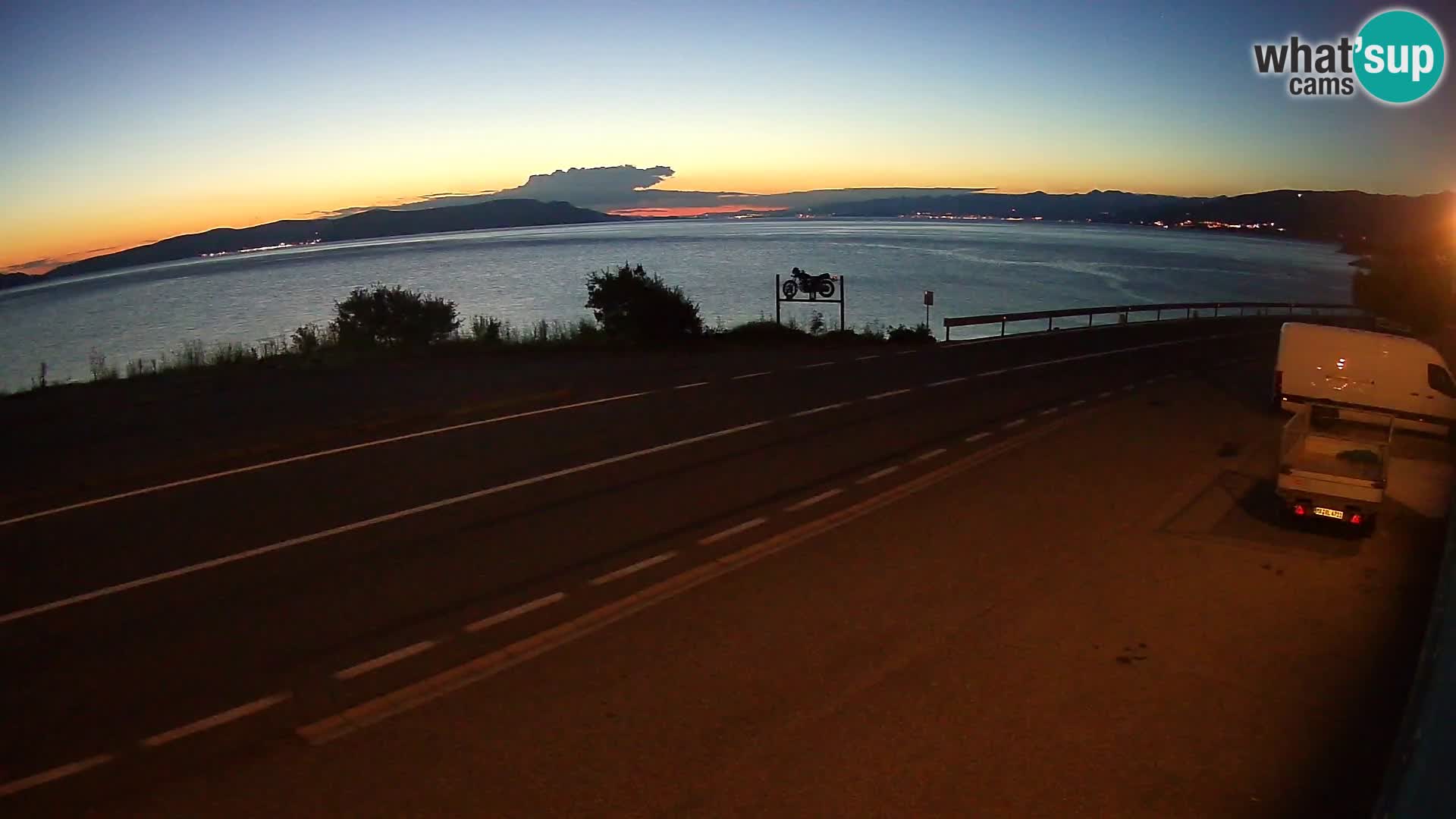 Webcam Adriatic highway D8 near SENJ – view to KRK island