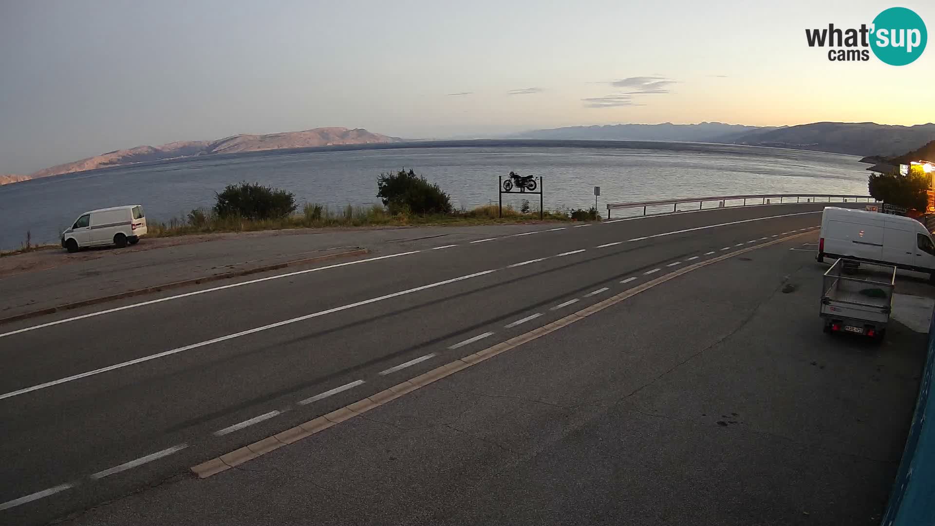 Webcam Adriatic highway D8 near SENJ – view to KRK island