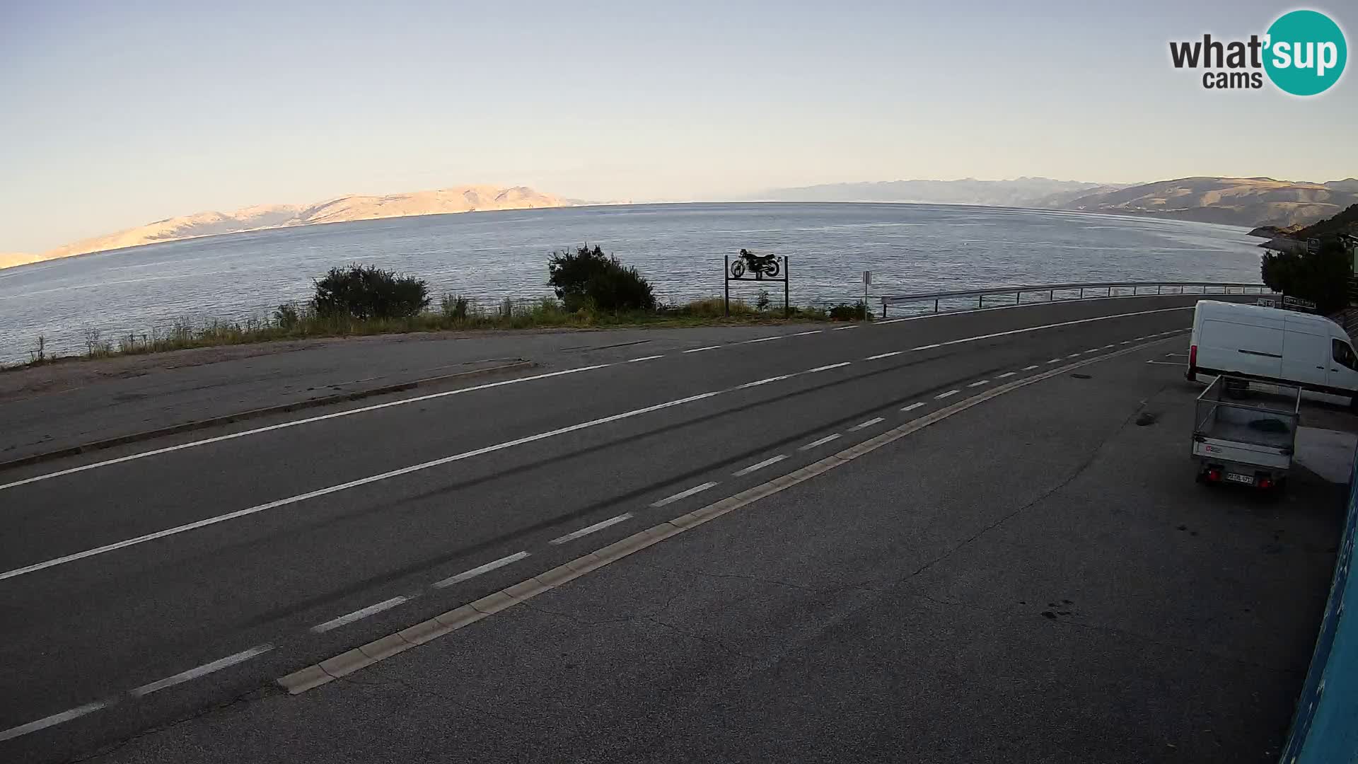 Webcam Adriatic highway D8 near SENJ – view to KRK island