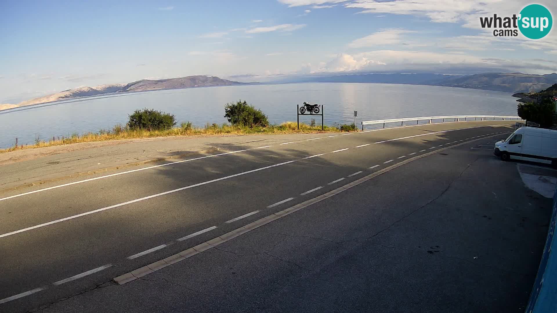 Webcam autoroute Adriatique D8 près de SENJ – vue sur l’île de KRK