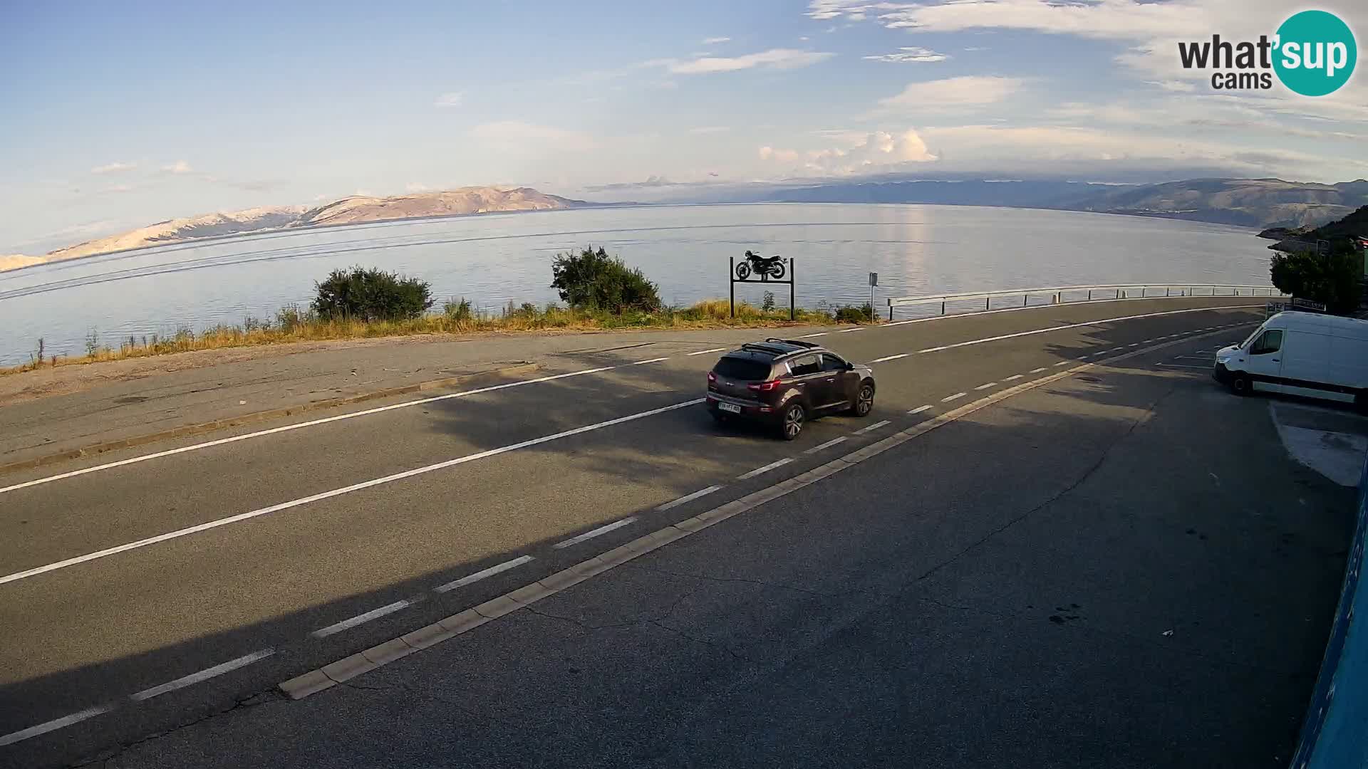 Webcam Adriatic highway D8 near SENJ – view to KRK island