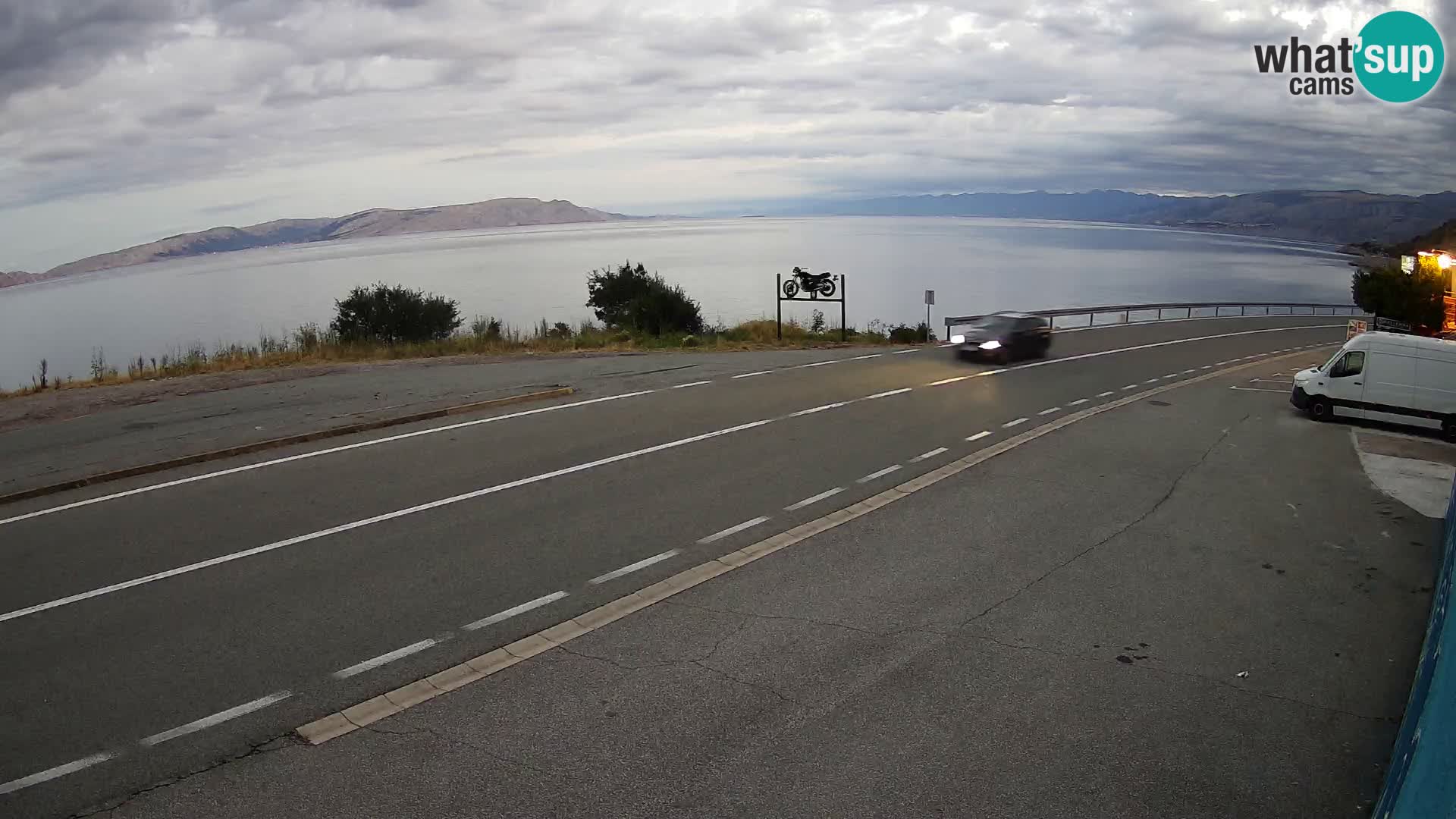 Webcam Adriatic highway D8 near SENJ – view to KRK island