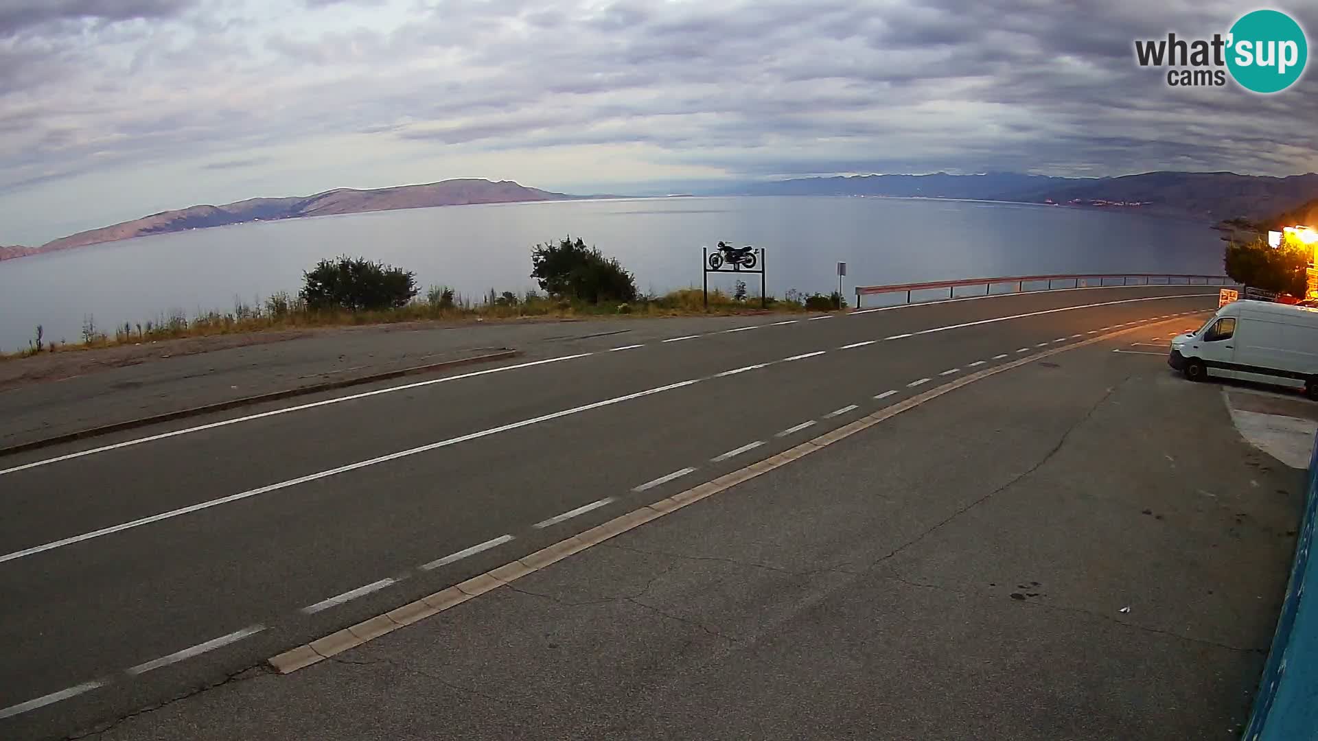 Webcam Adriatic highway D8 near SENJ – view to KRK island