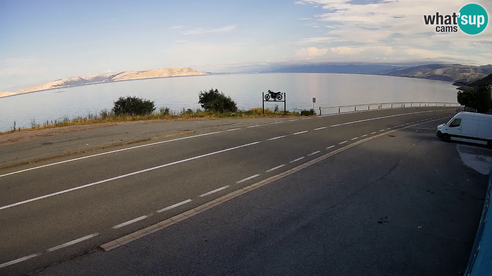 Webcam Adria-Autobahn D8 bei SENJ – Blick auf die Insel KRK