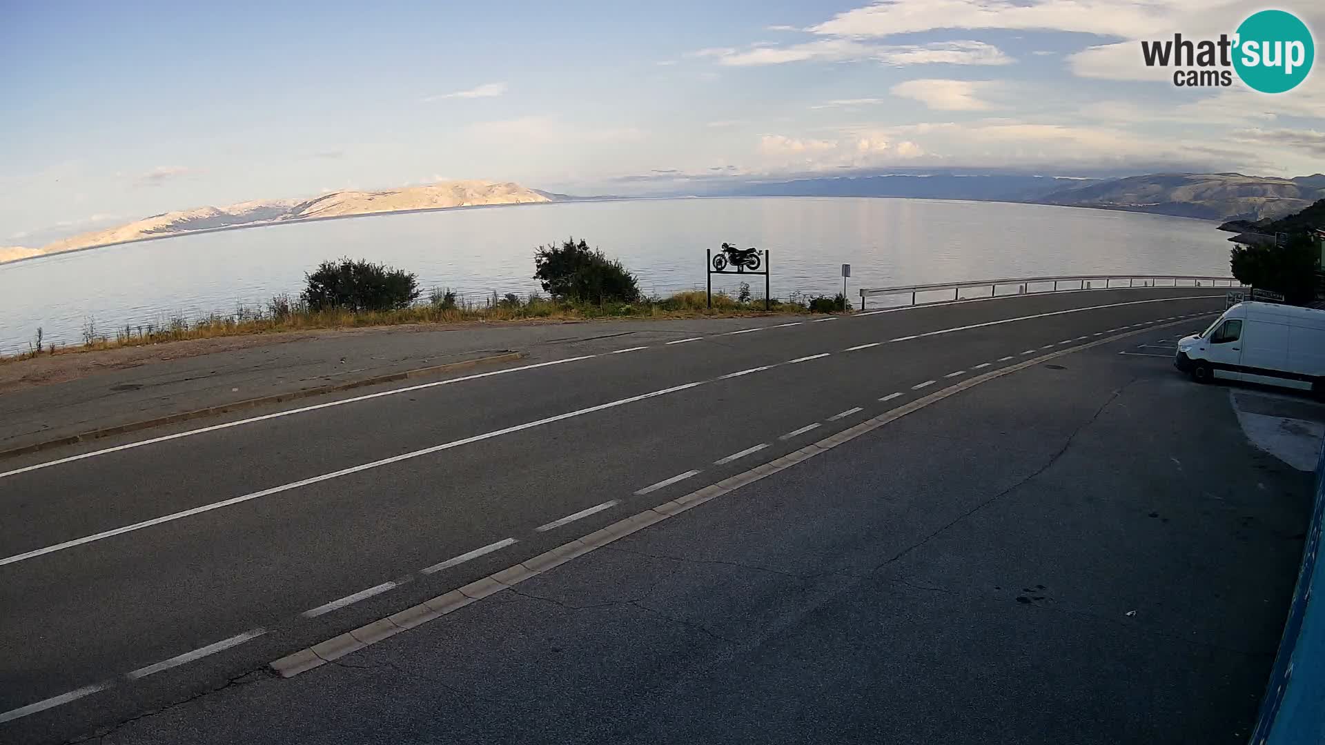 Webcam autoroute Adriatique D8 près de SENJ – vue sur l’île de KRK