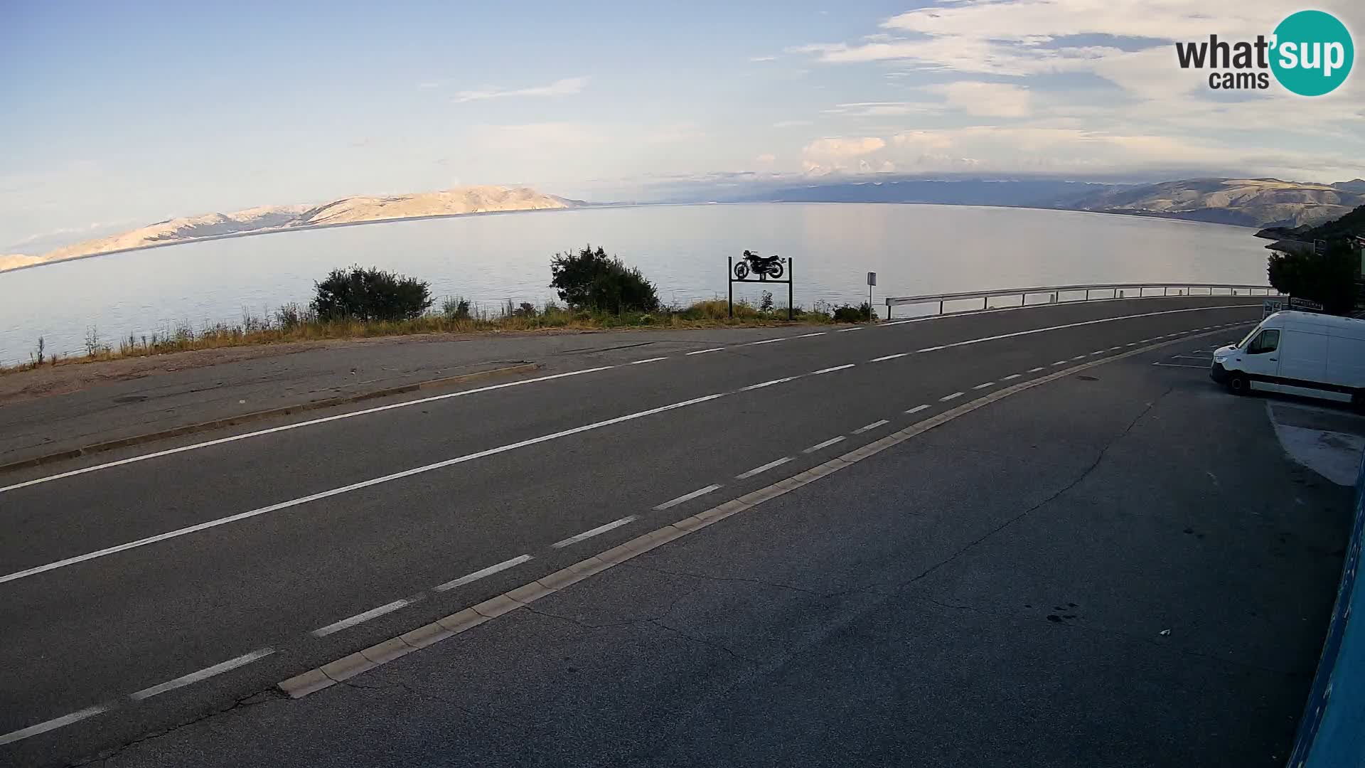 Webcam Adria-Autobahn D8 bei SENJ – Blick auf die Insel KRK